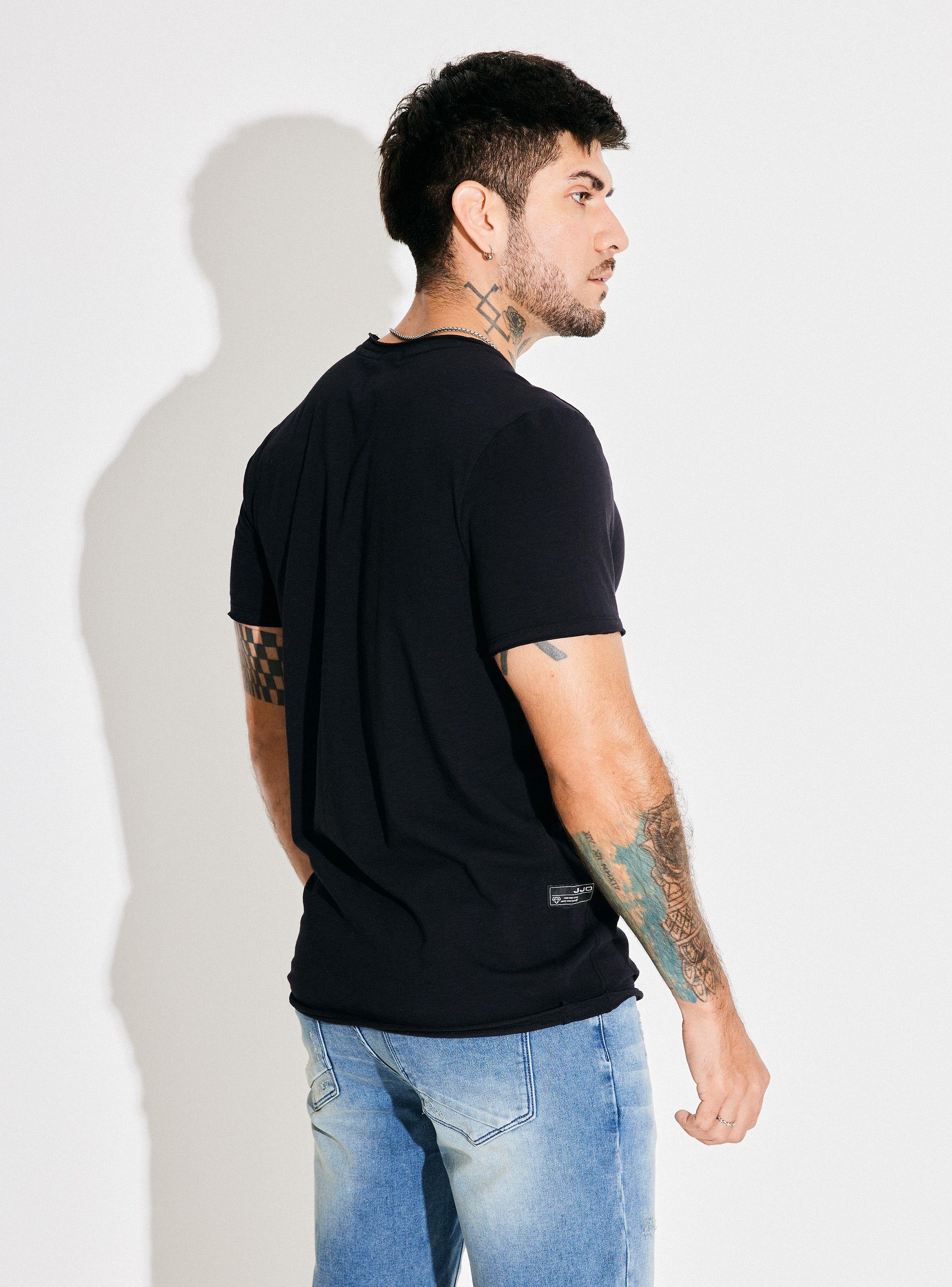 Polera Cortes Laterales Estampado Relieve-1