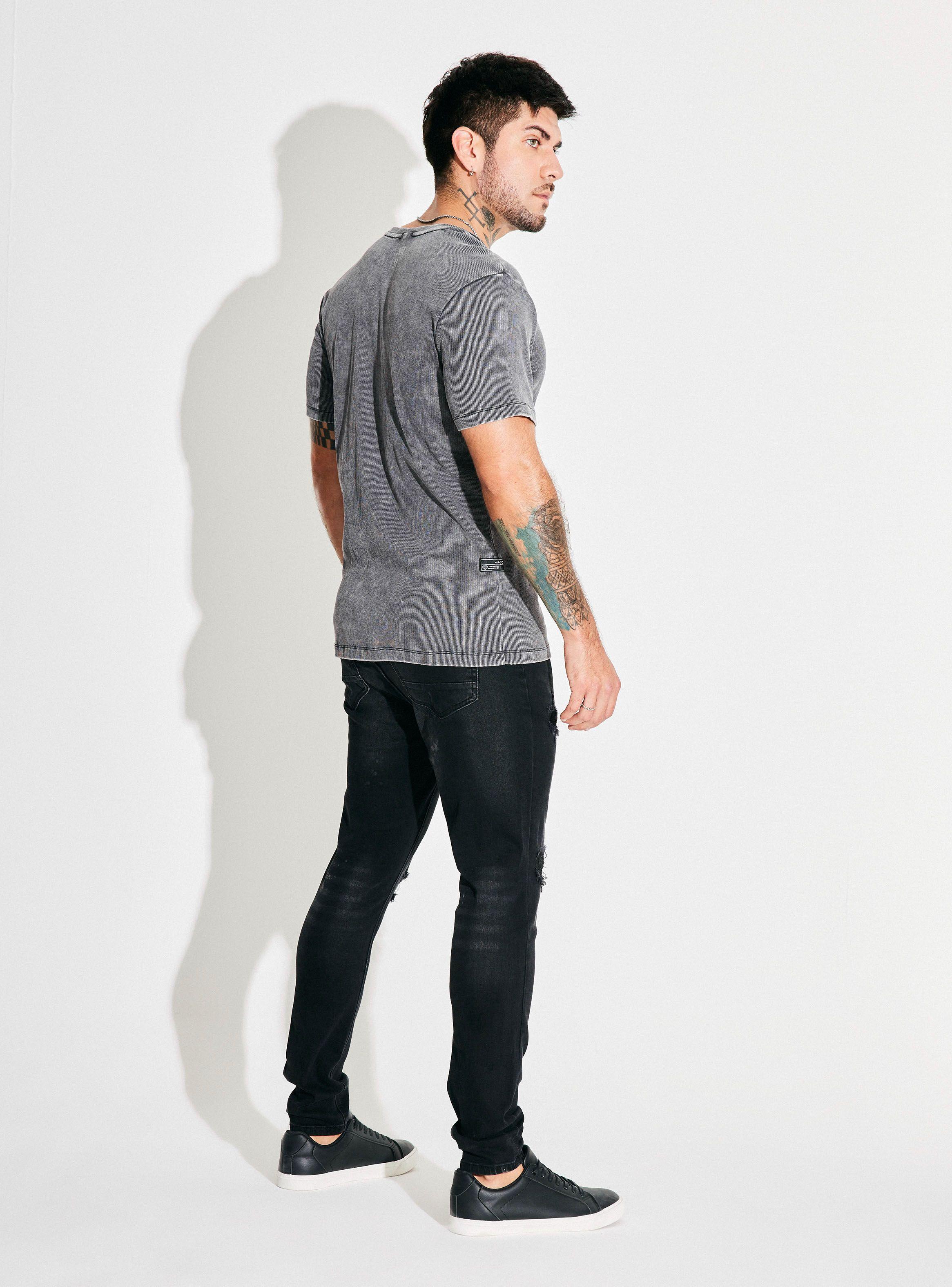 Jeans Tapered Fit Lavado Premium Manchas y Roturas-5