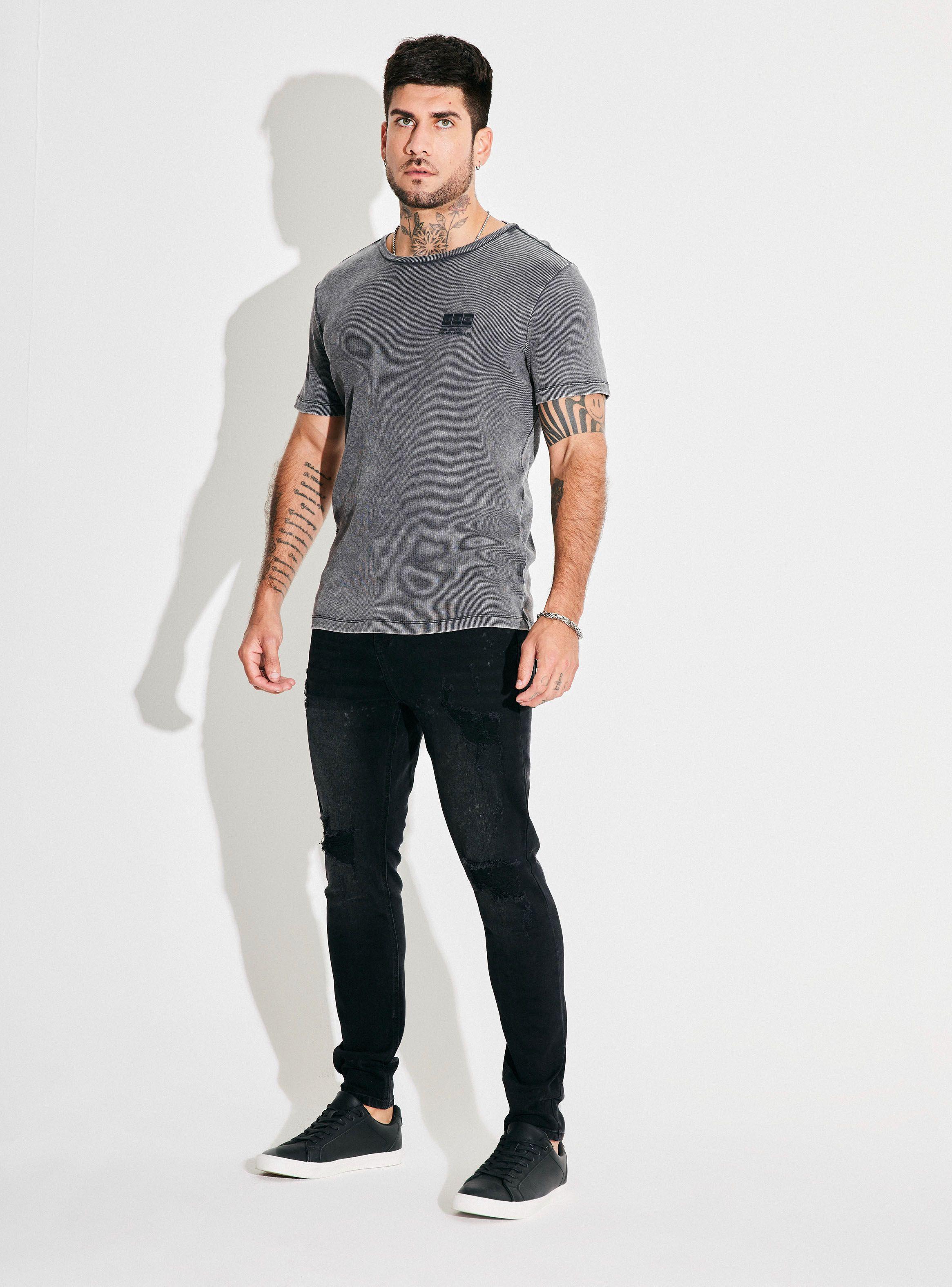 Jeans Tapered Fit Lavado Premium Manchas y Roturas-4