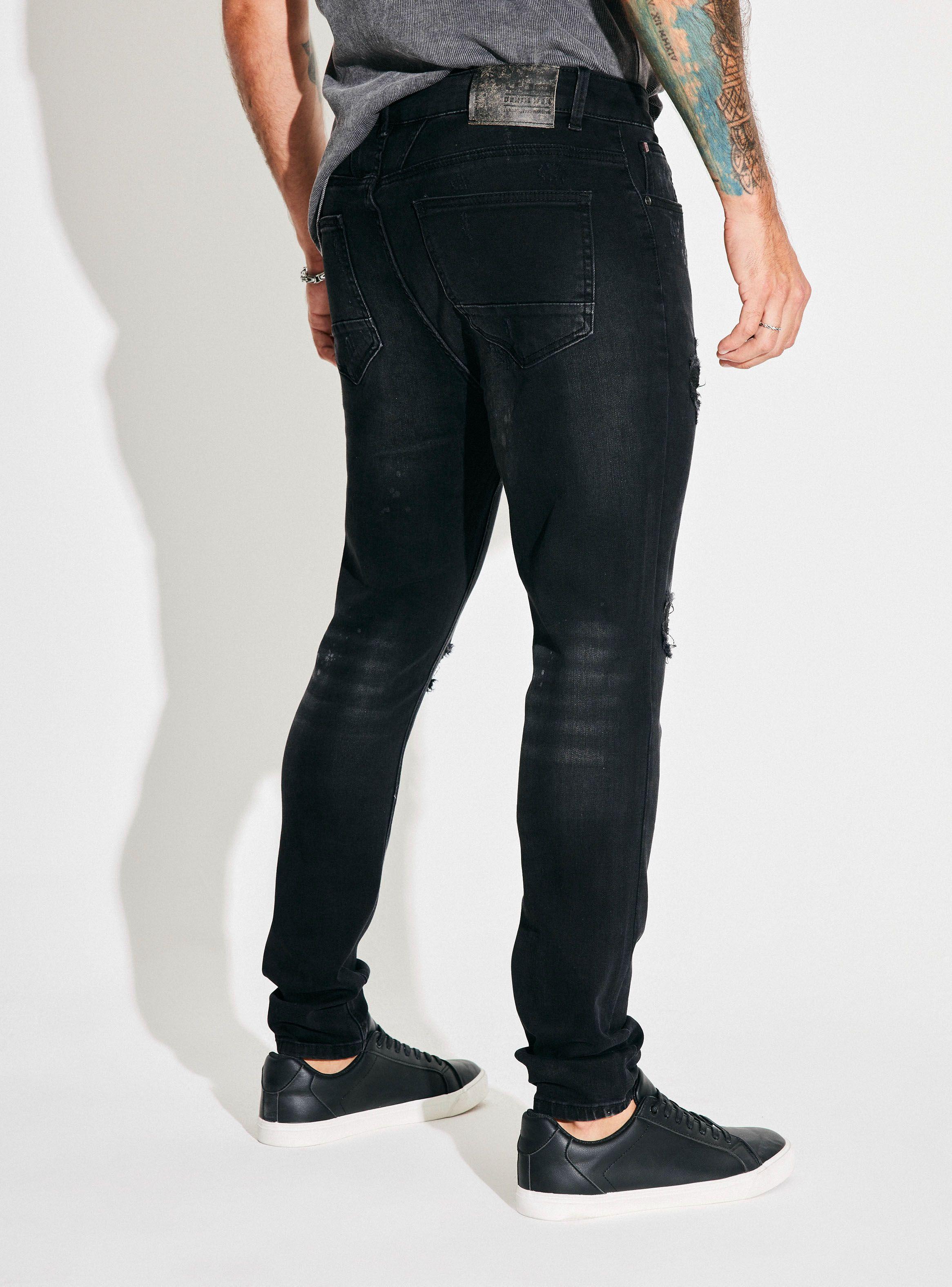 Jeans Tapered Fit Lavado Premium Manchas y Roturas-1