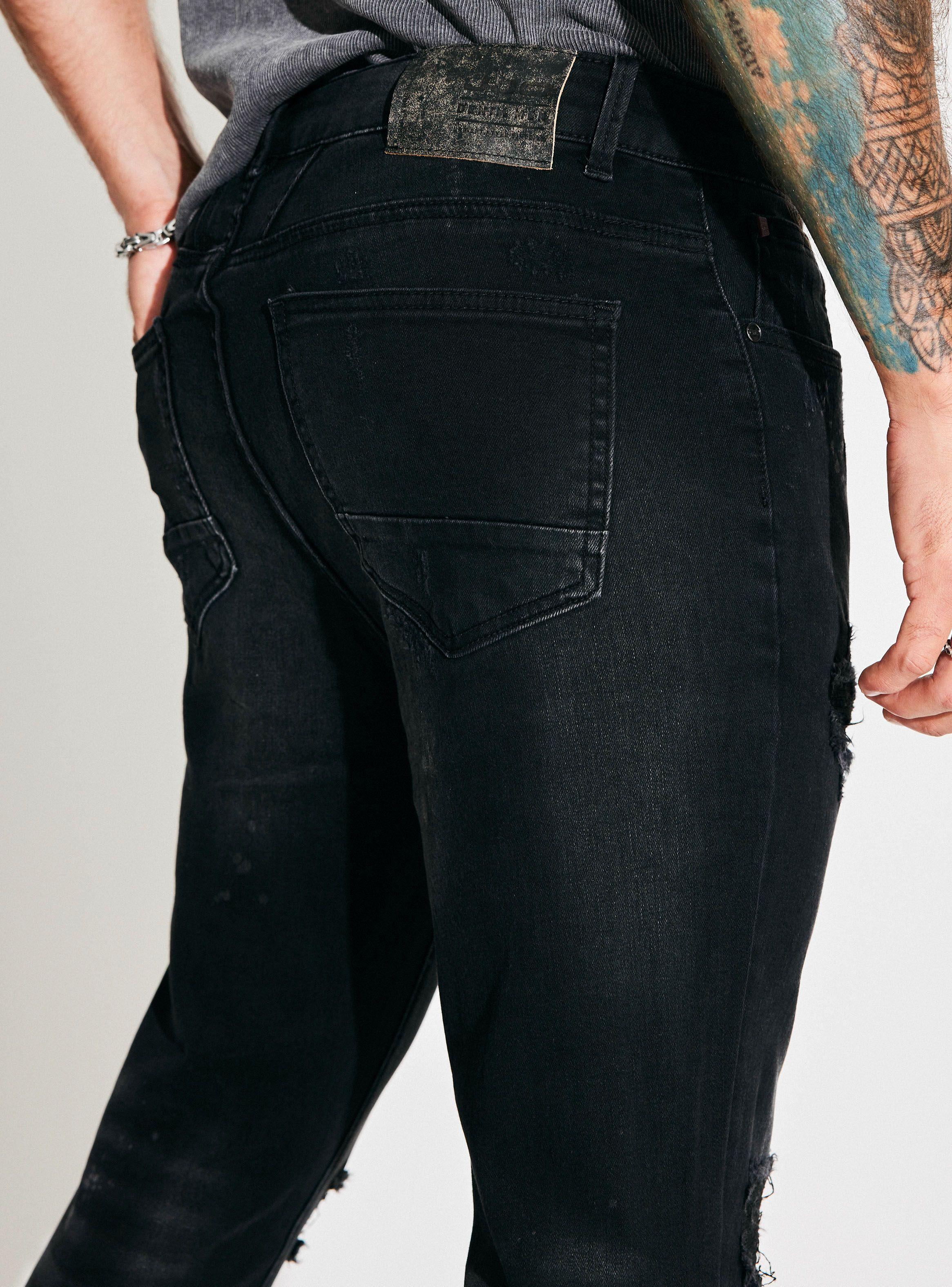 Jeans Tapered Fit Lavado Premium Manchas y Roturas-3