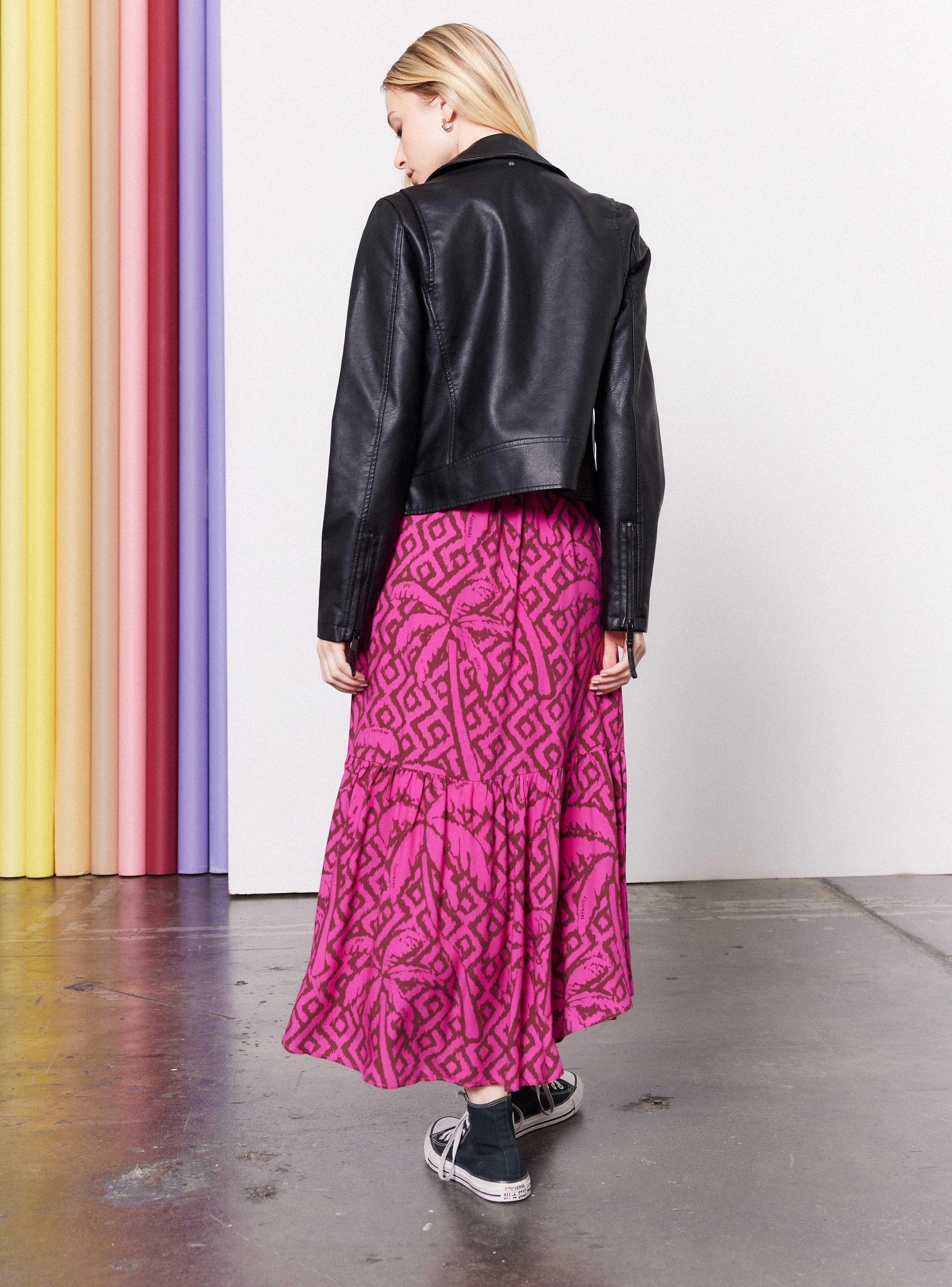 Chaqueta Biker Efecto Cuero Cierres-5