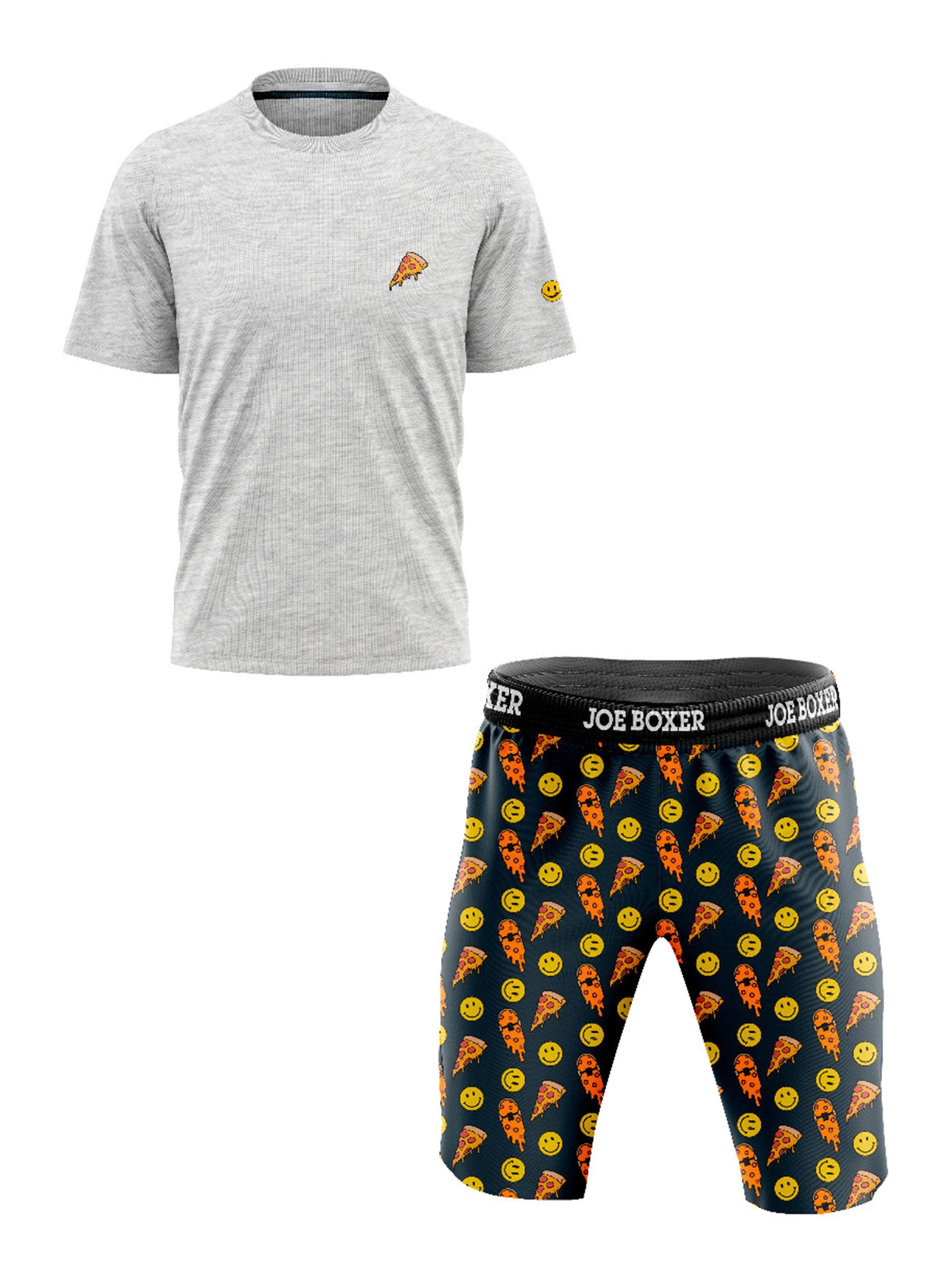 Pijama Estampado Pizza y Emoticons Corto de Joe Boxer