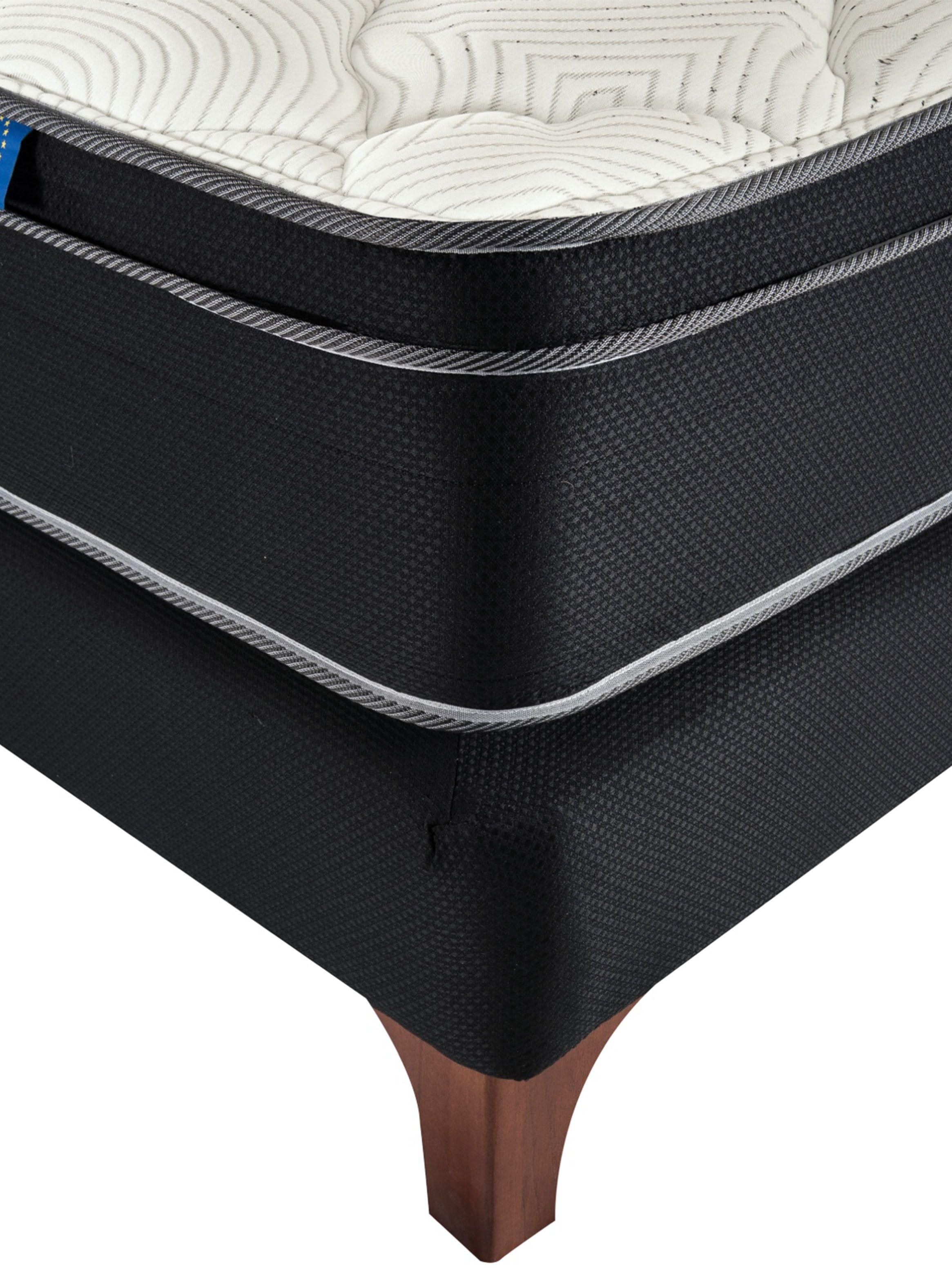 Cama Europea Nine 2 Plazas + Respaldo Royal Negro-2