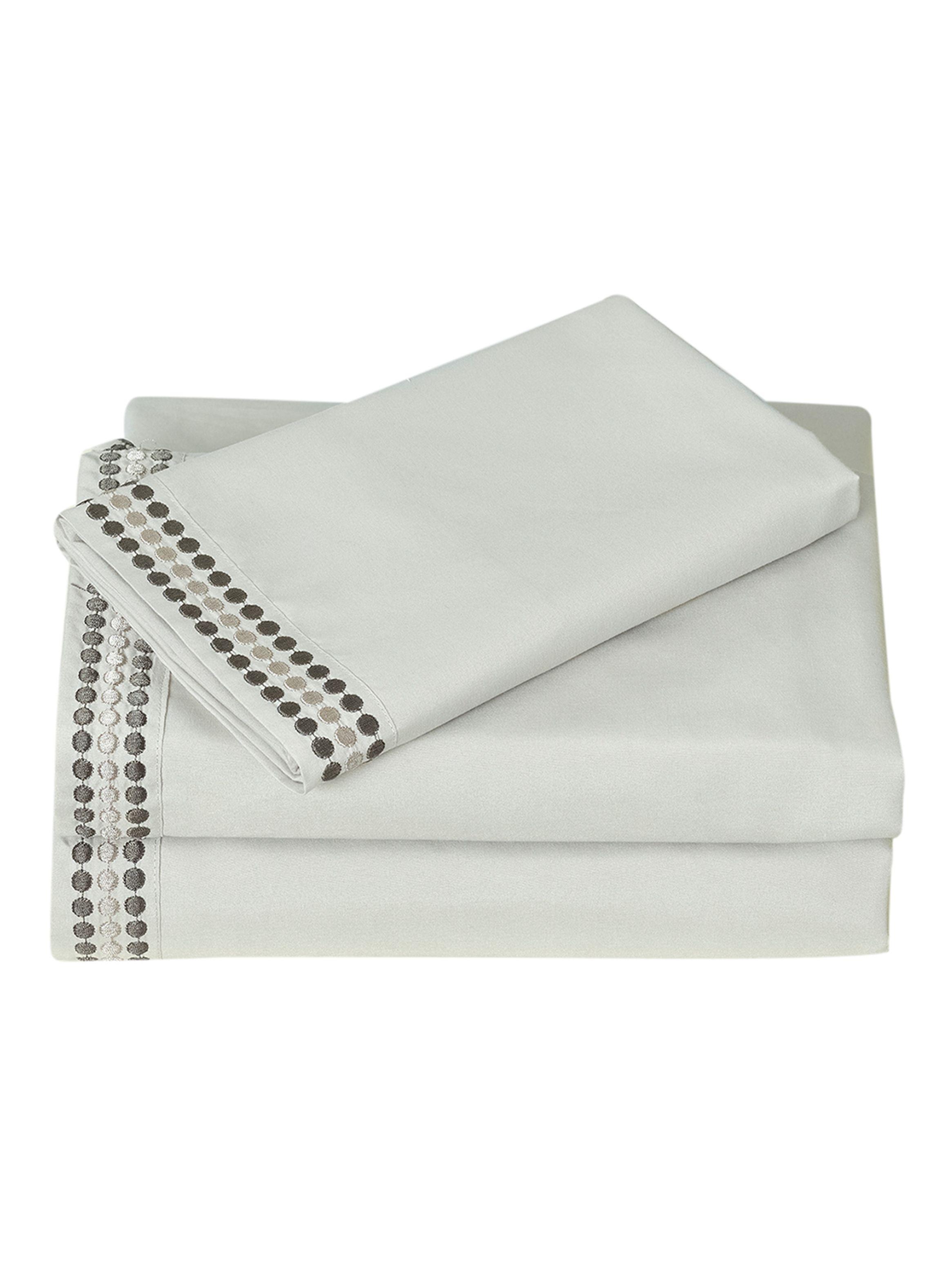Juego de Sábanas Bordada Beige 1.5 Plazas-2