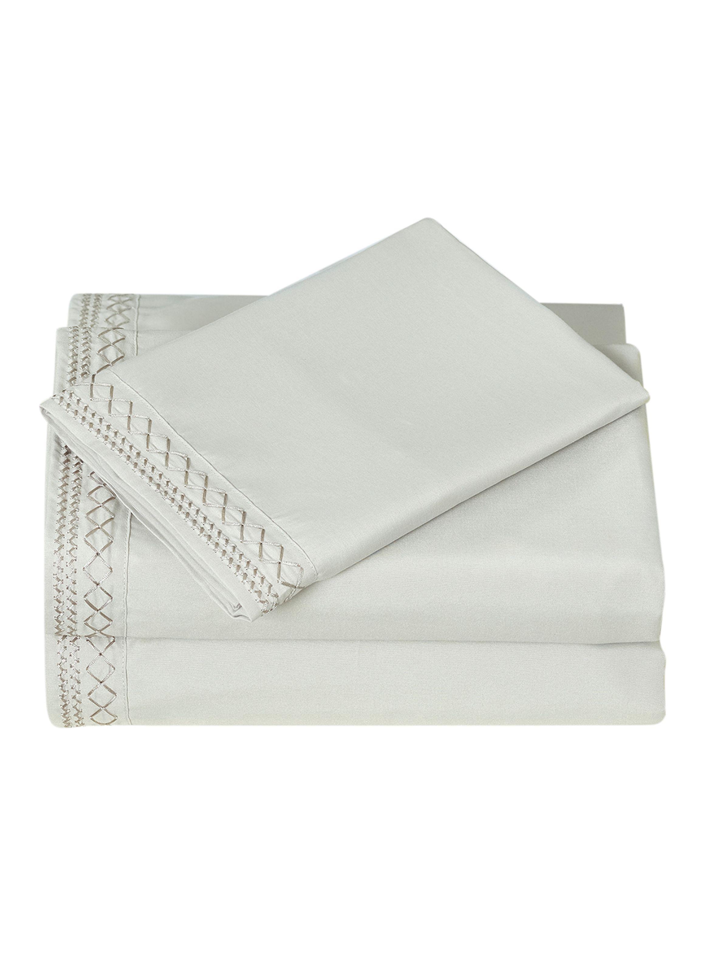 Juego de Sábanas Broderie Beige 1.5 Plazas-2