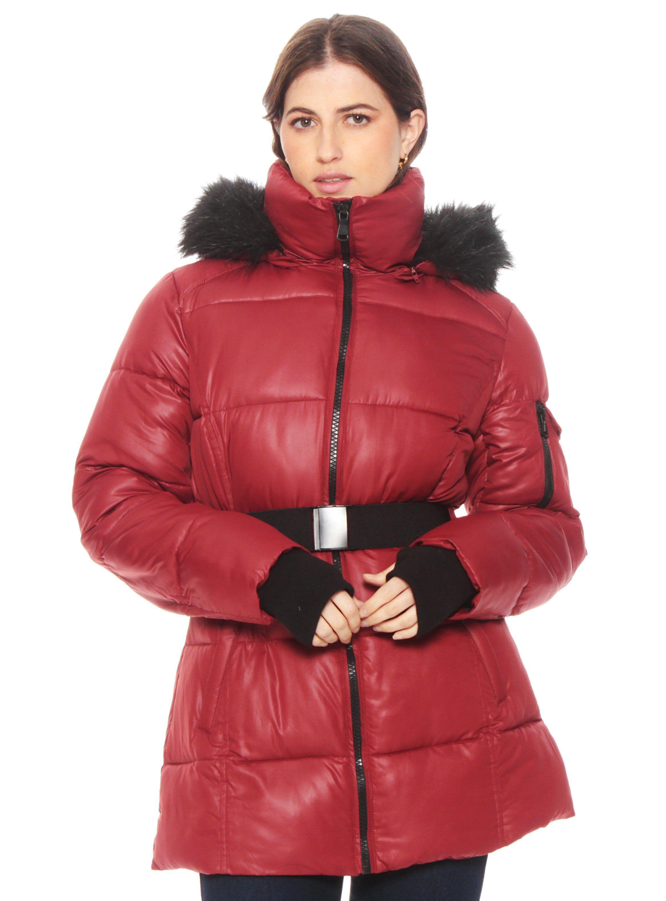 Parka con Aplicación en Capucha y Cinturón-0