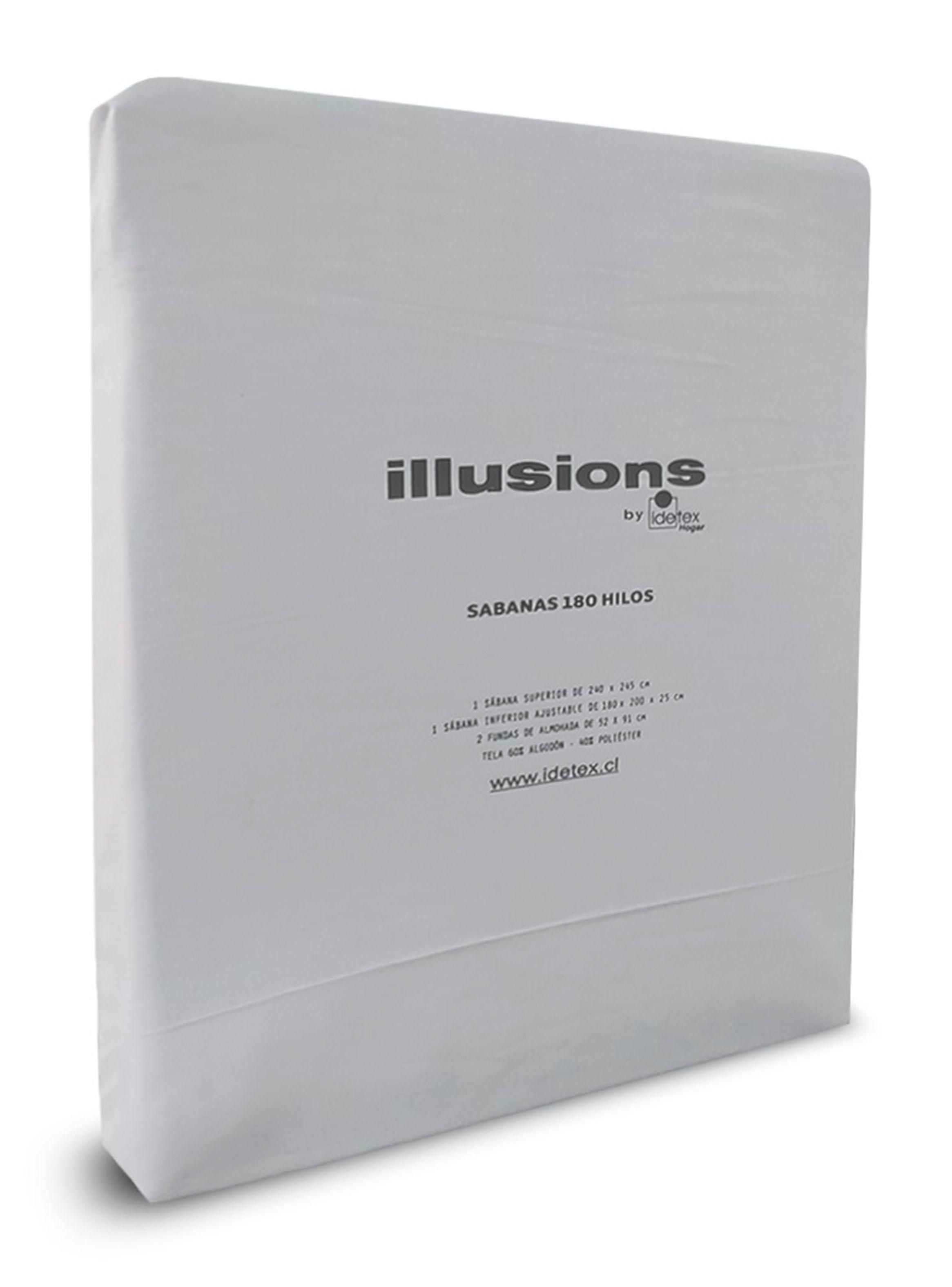 Juego de Sábanas 180 Hilos Broderi 1.5 Plazas Gris-2