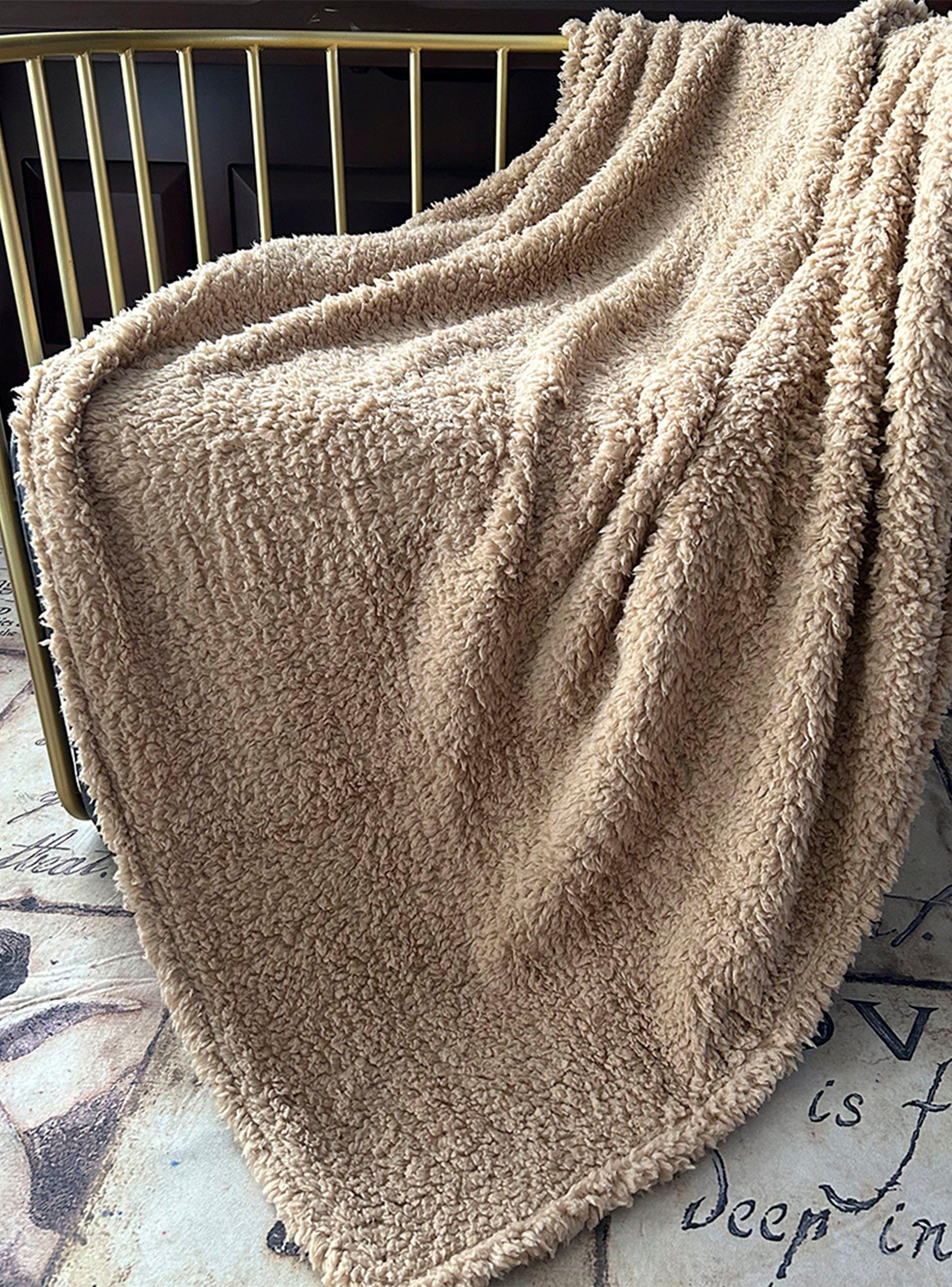 Manta Sherpa Beige 125x150 cm-2