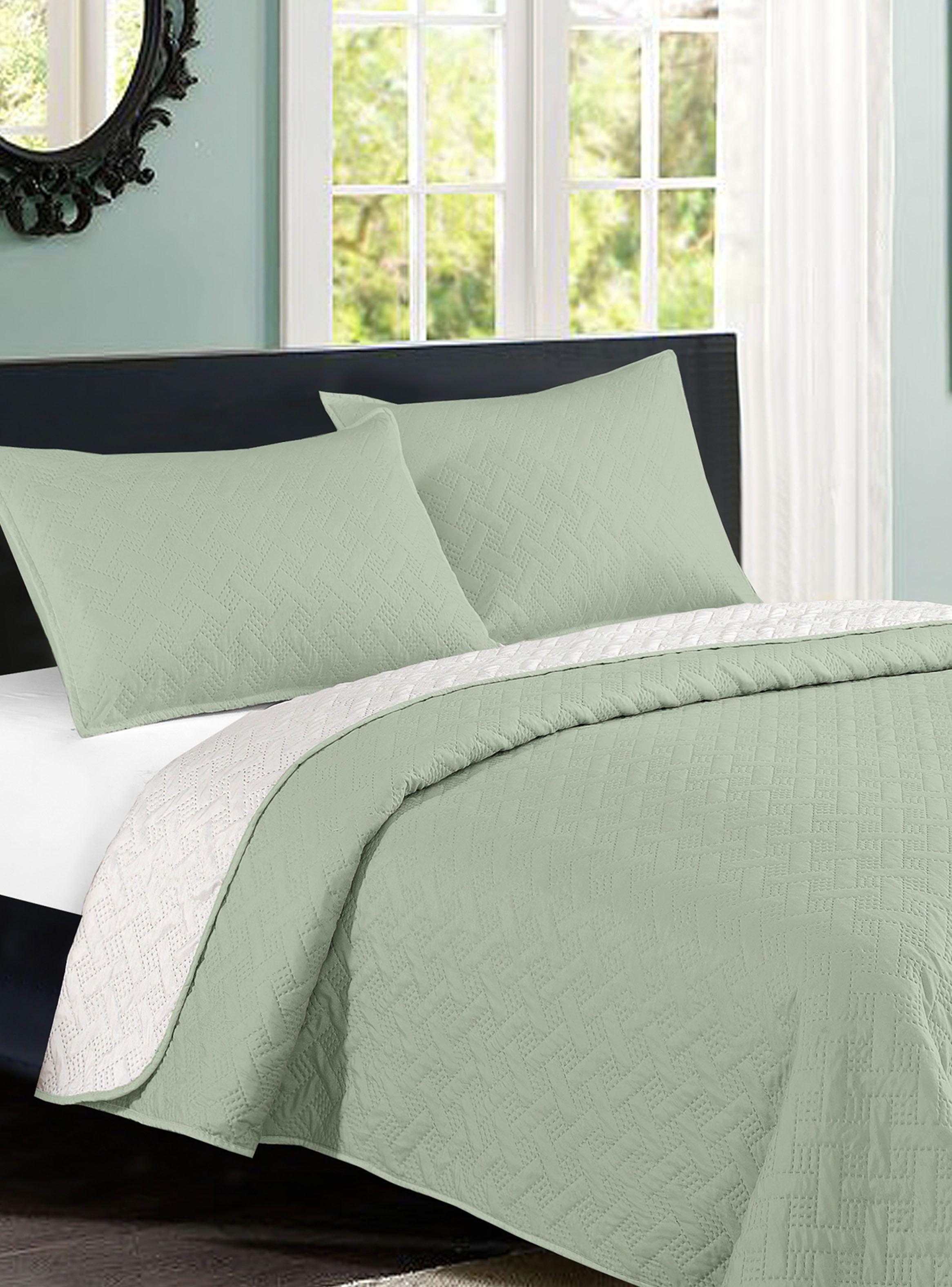 Quilt Bicolor 2 Plazas Olivo-1