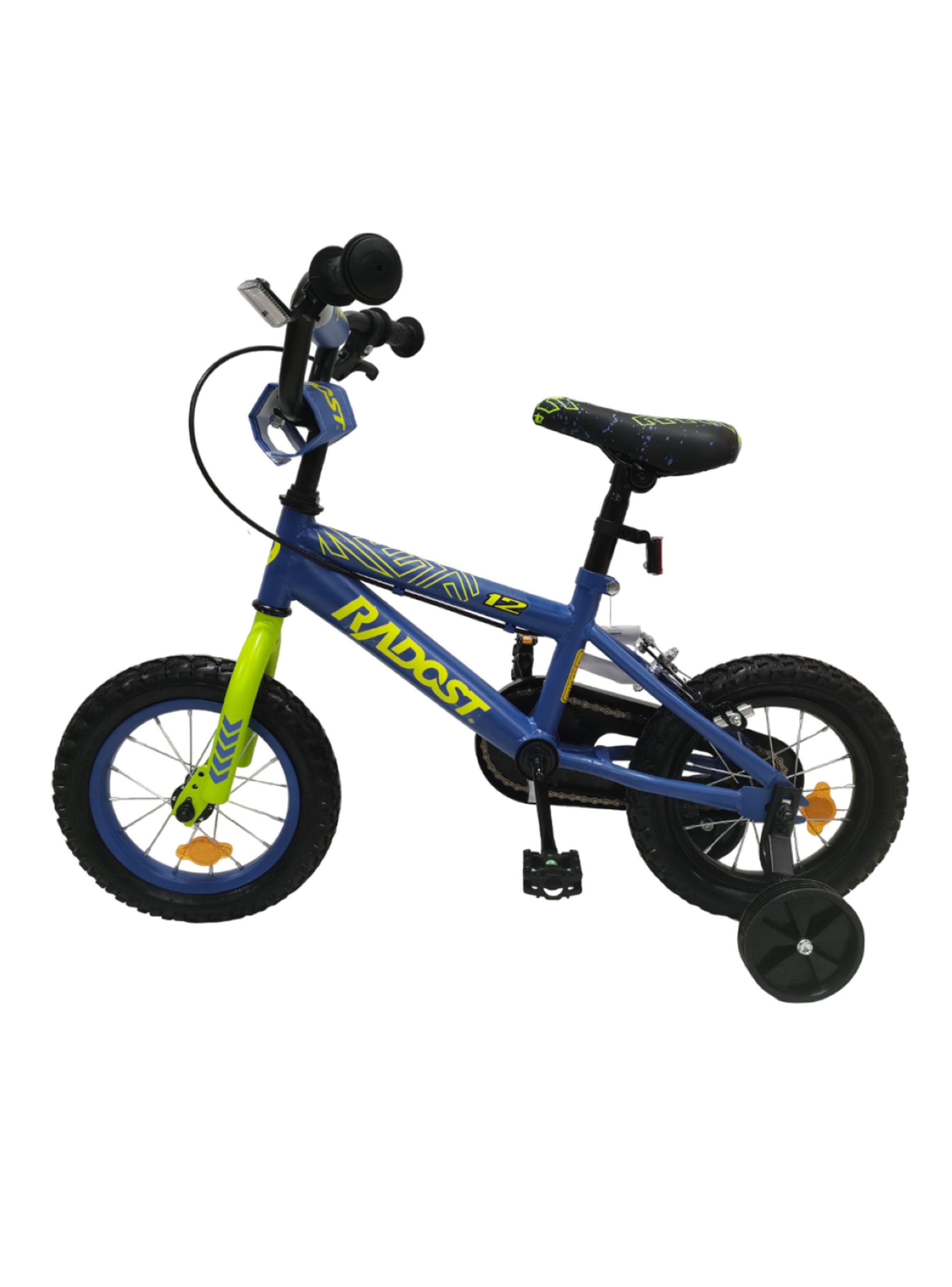 Bicicleta Infantil 12" con Ruedas Laterales Roja Azul-2
