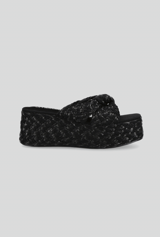 Sandalia Plataforma Raffia Bicolor Mujer-4