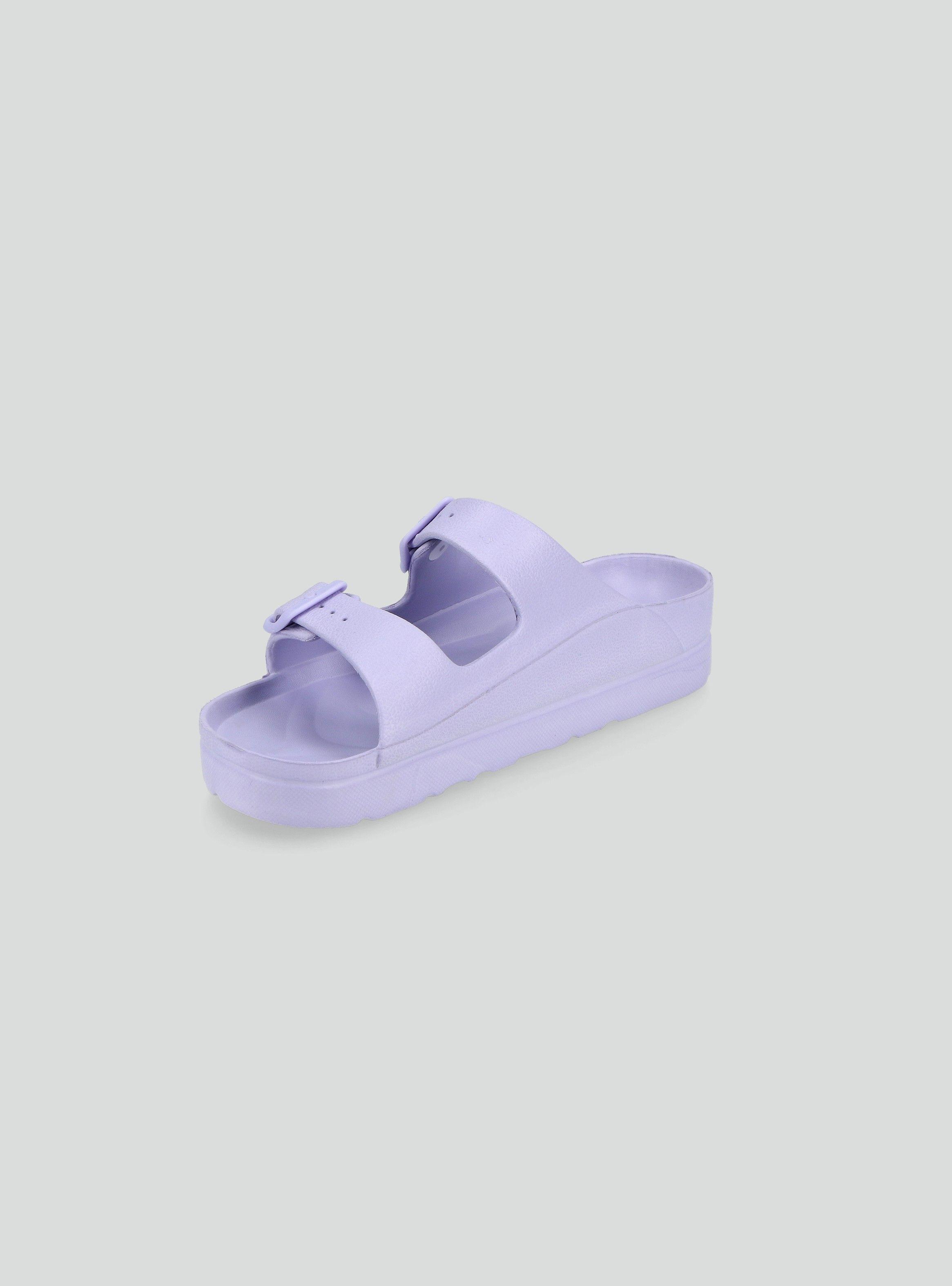 Sandalia Goma Slide Plataforma con Doble Hebilla Mujer-2