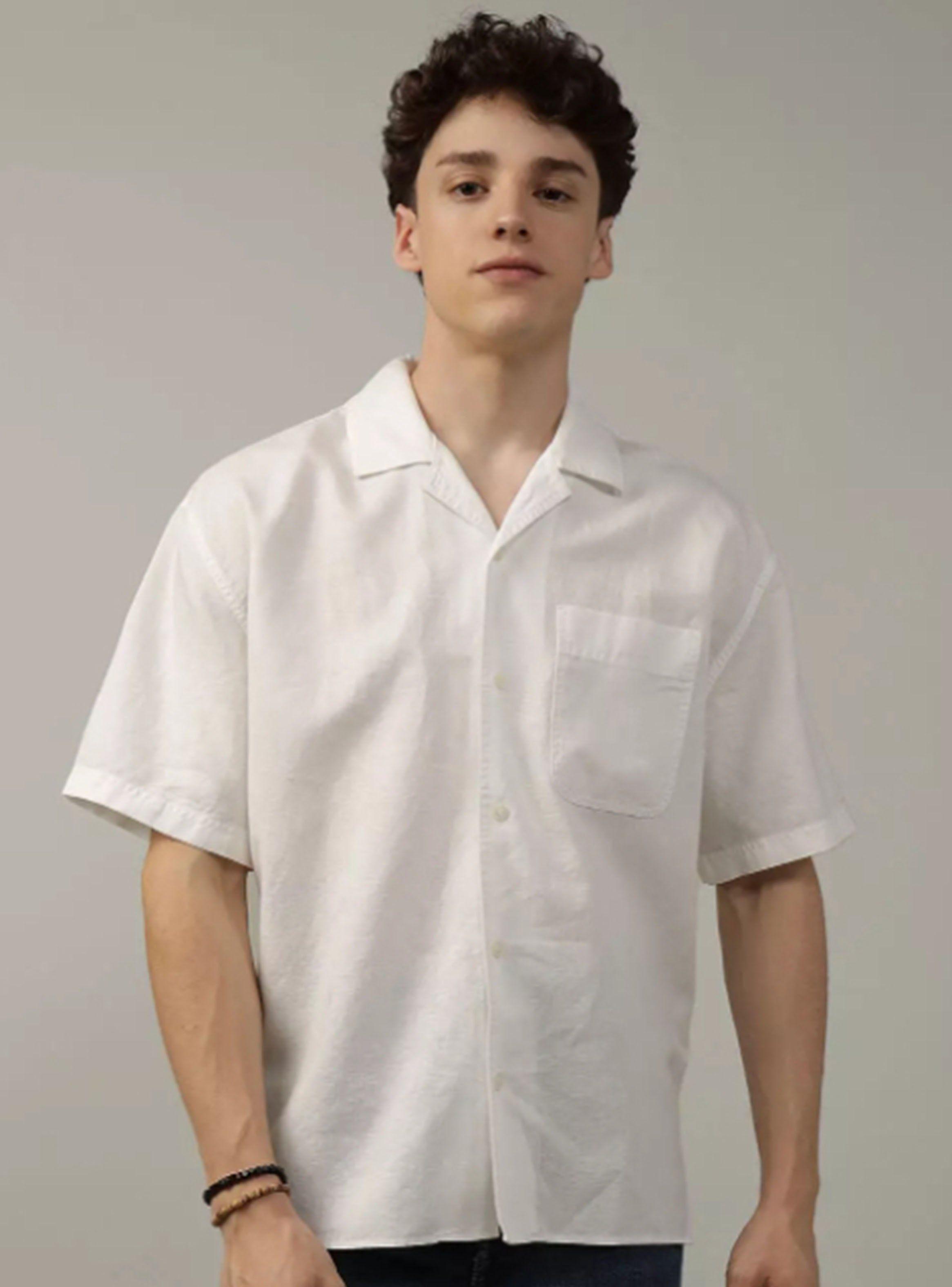 Camisa Ae de Lino con Botones-0