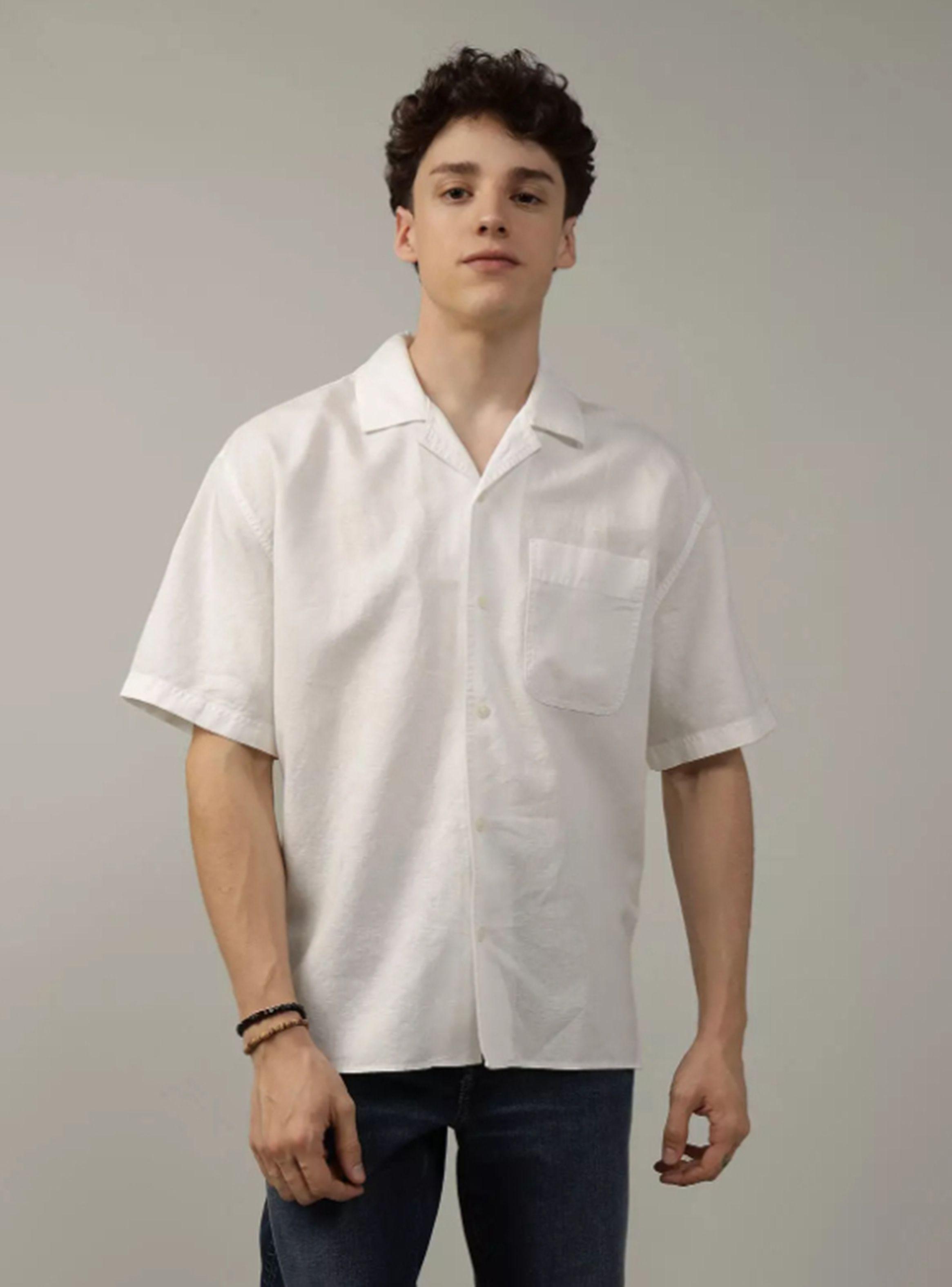 Camisa Ae de Lino con Botones-0