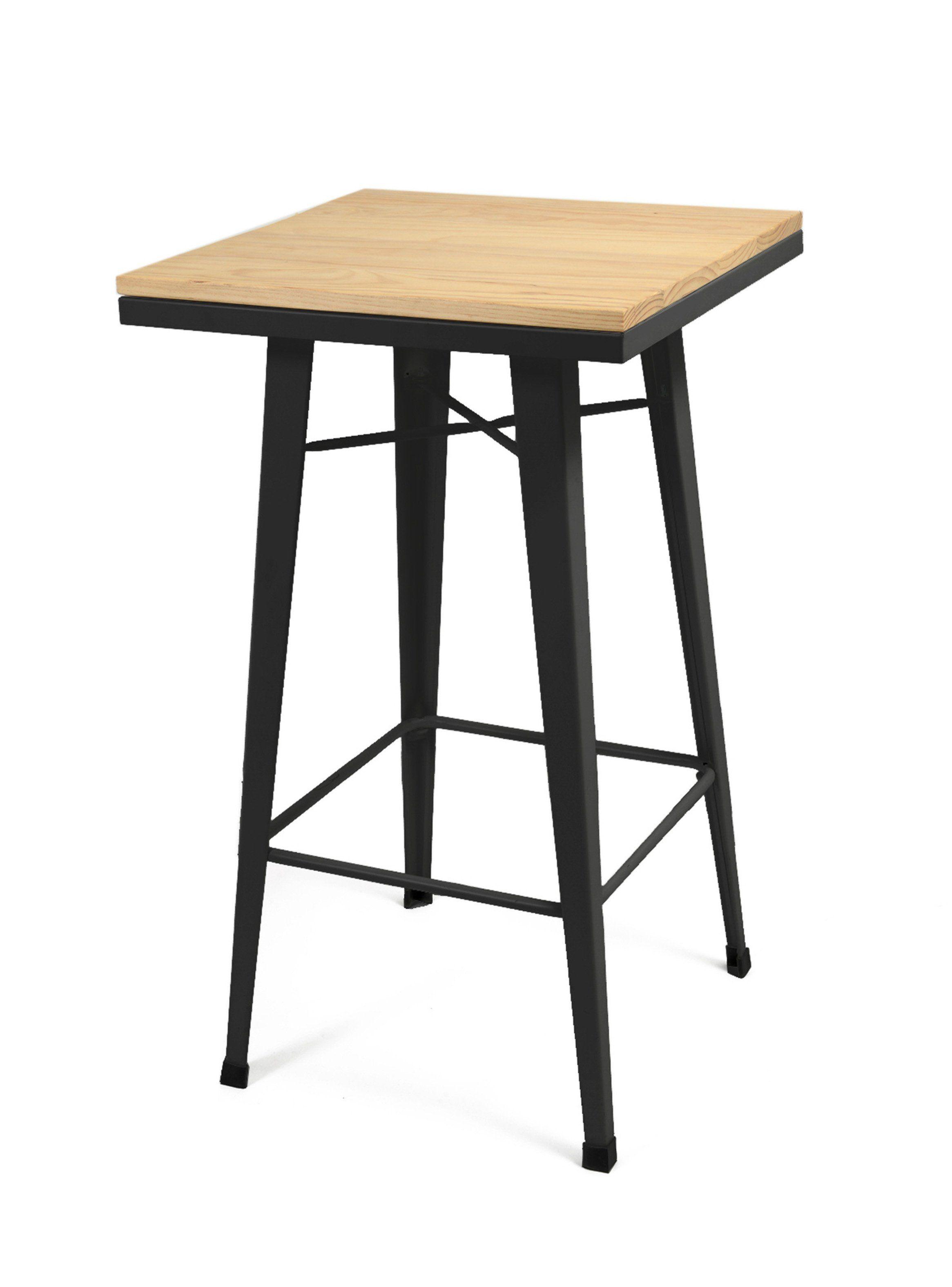 Mesa de Bar Tólix Negro 60 x 60 cm-1