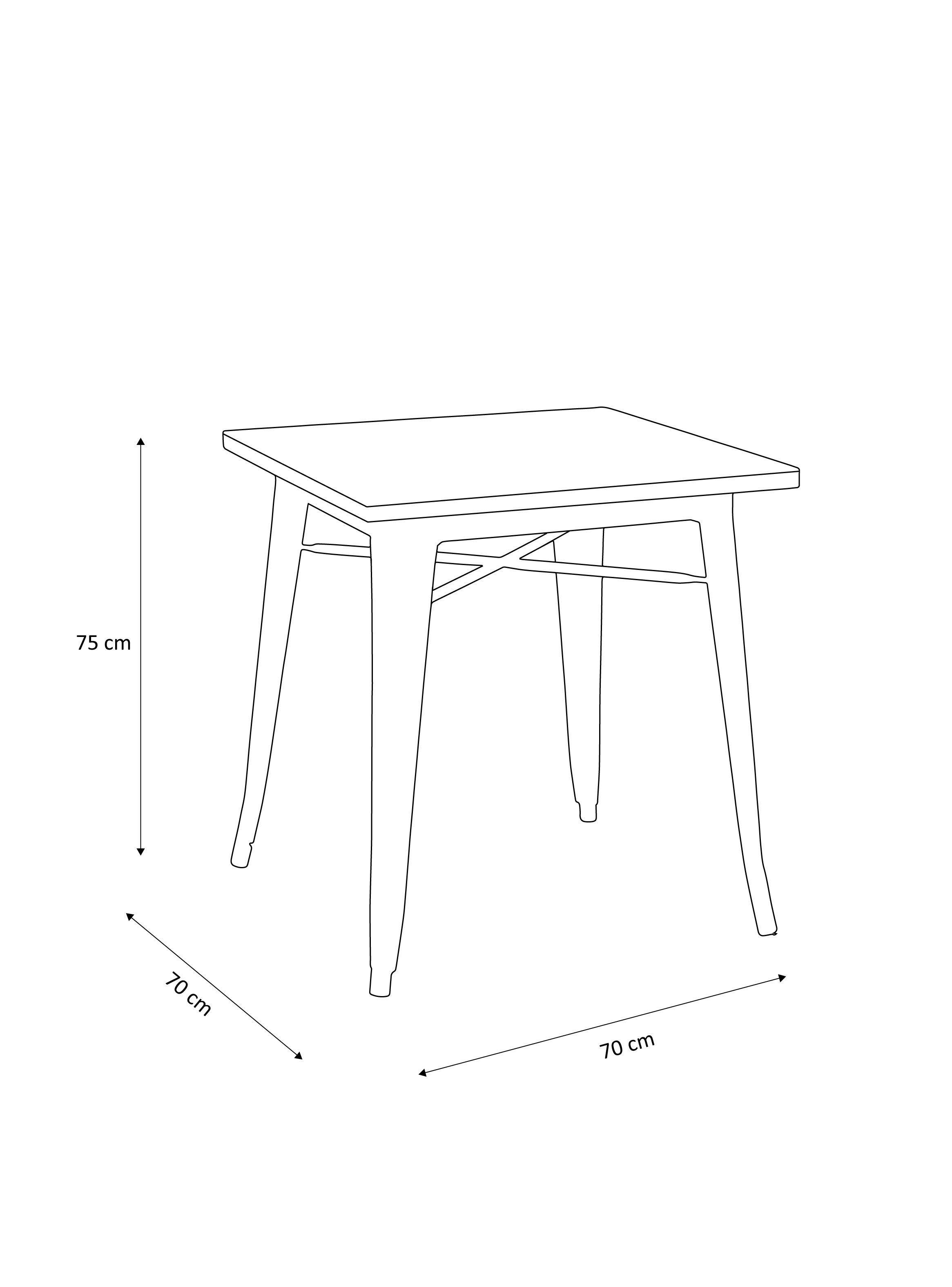 Mesa De Pies A Cabeza Store Bar 75 x 70 cm Metal Tólix 166-1
