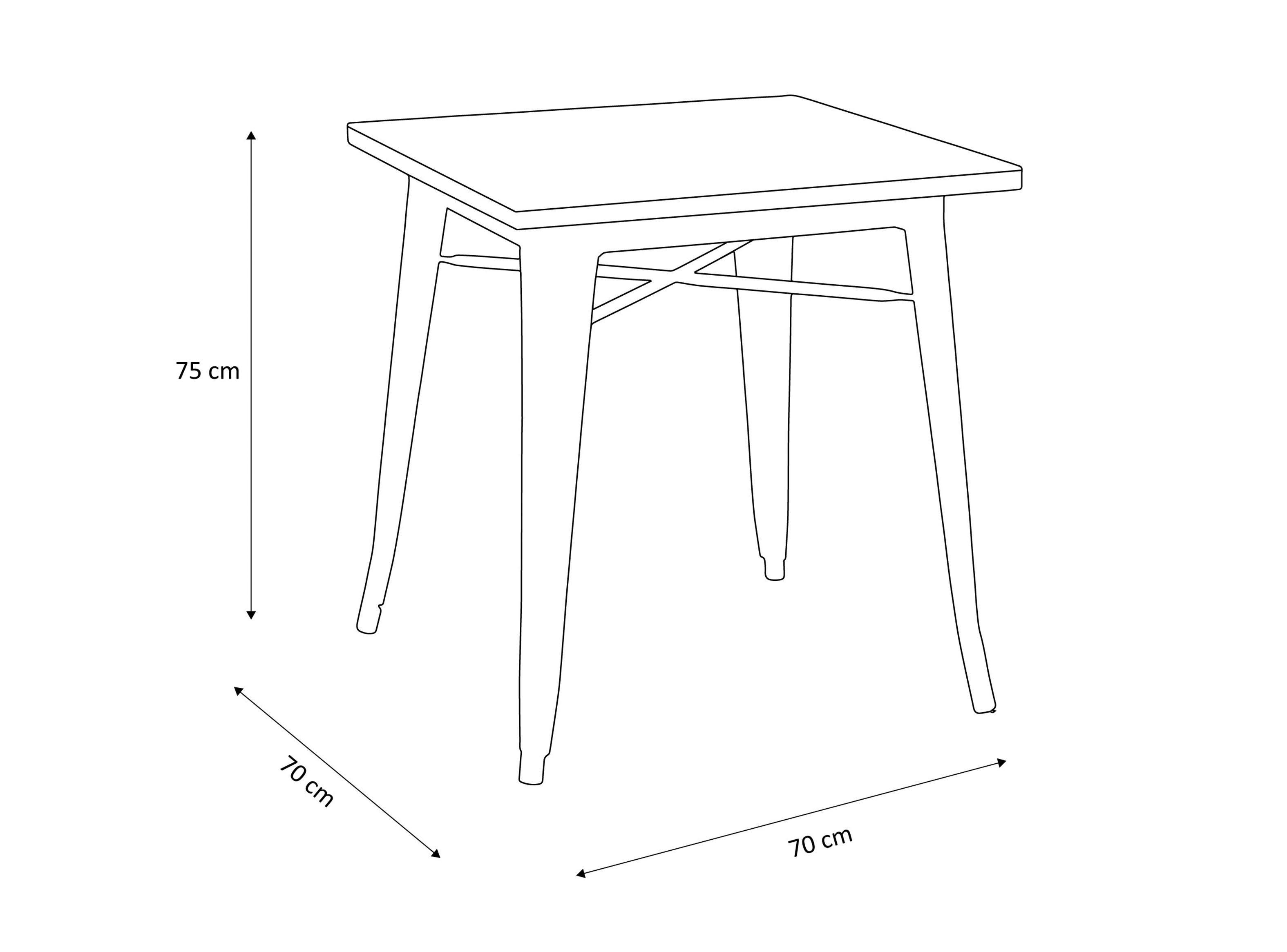 Mesa de Bar 70 x 75 cm Metal Tólix 161 Blanco-1