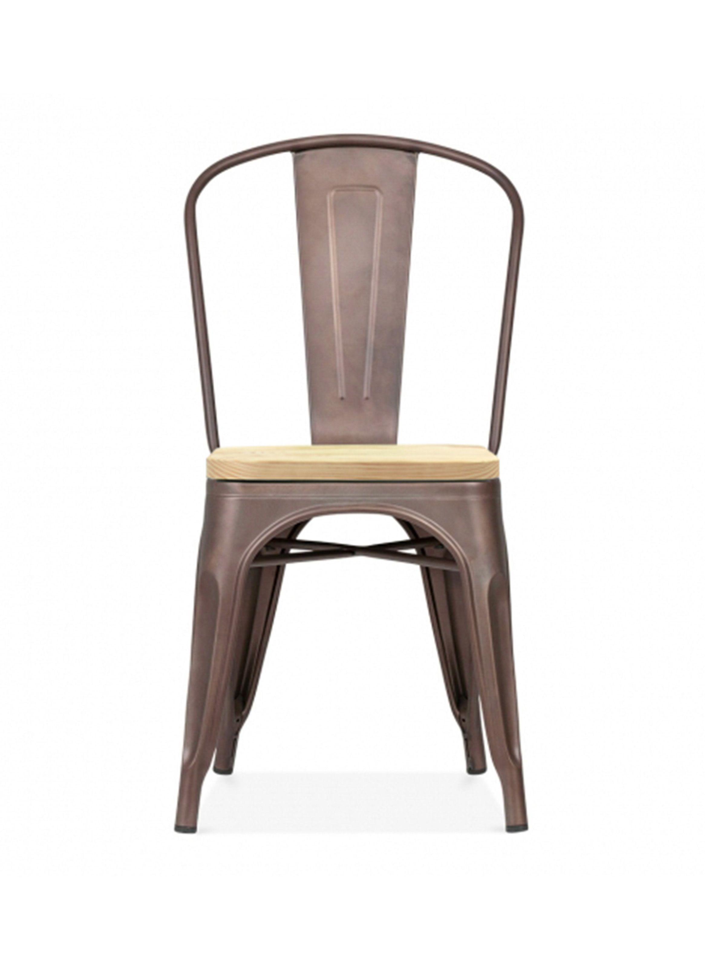 Silla Tolix Asiento Madera De Pies A Cabeza Store-0