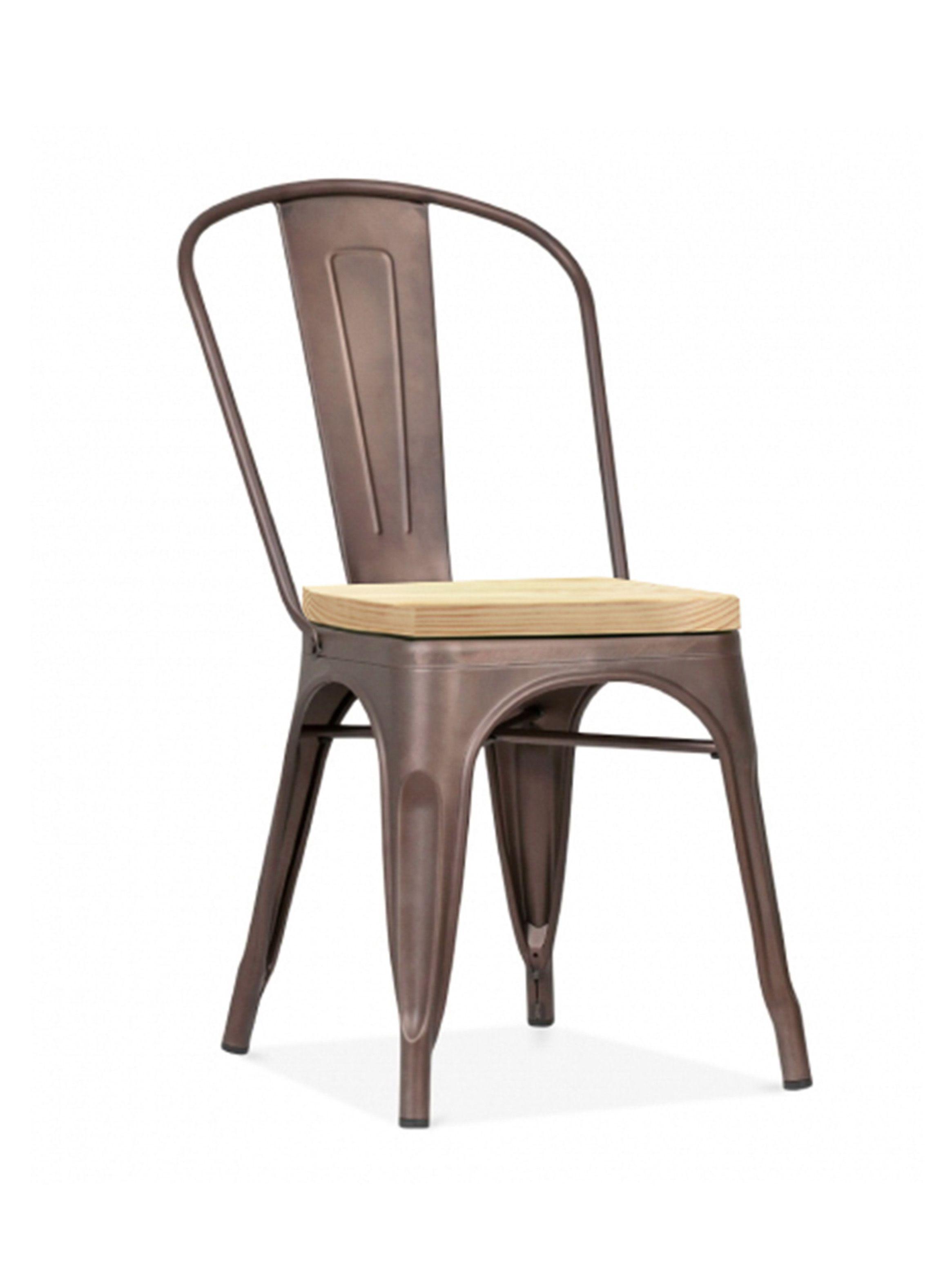 Silla Tolix Asiento Madera De Pies A Cabeza Store-1