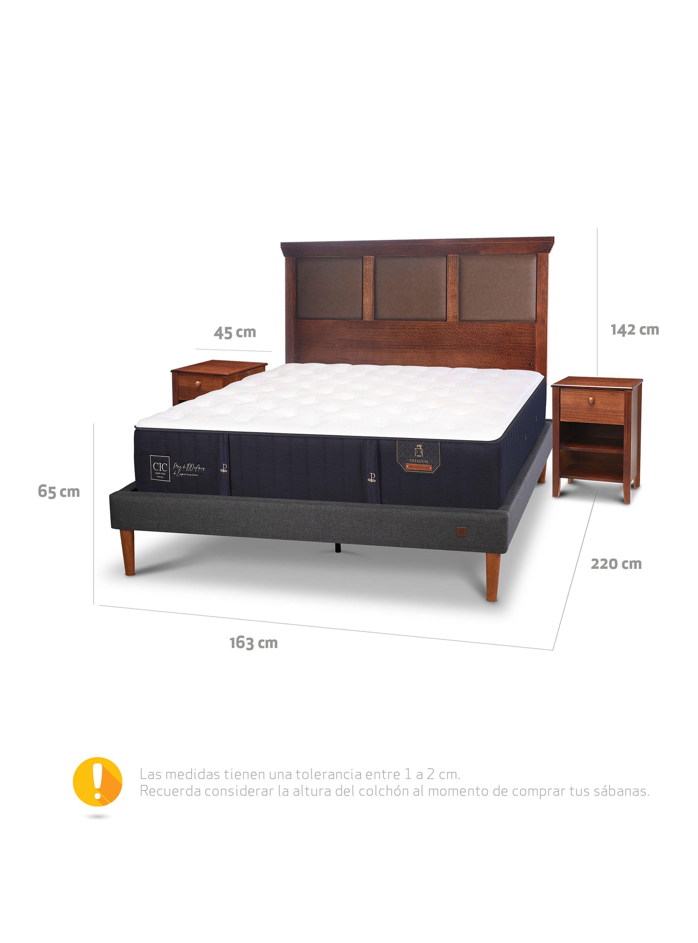 Cama Europea Curve Premium 2 Plazas New Torino + Set Muebles-1