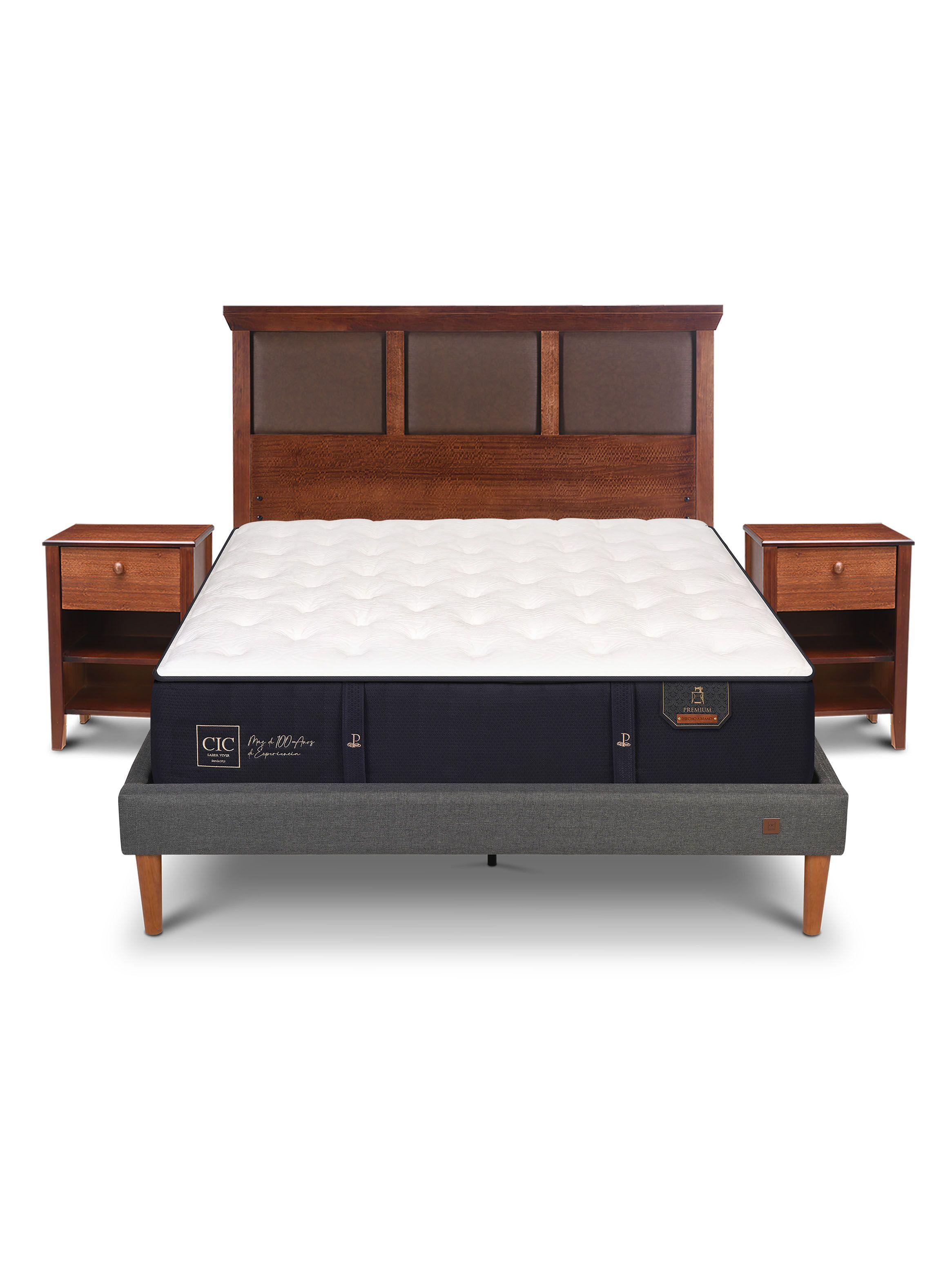 Cama Europea Curve Premium 2 Plazas New Torino + Set Muebles-2