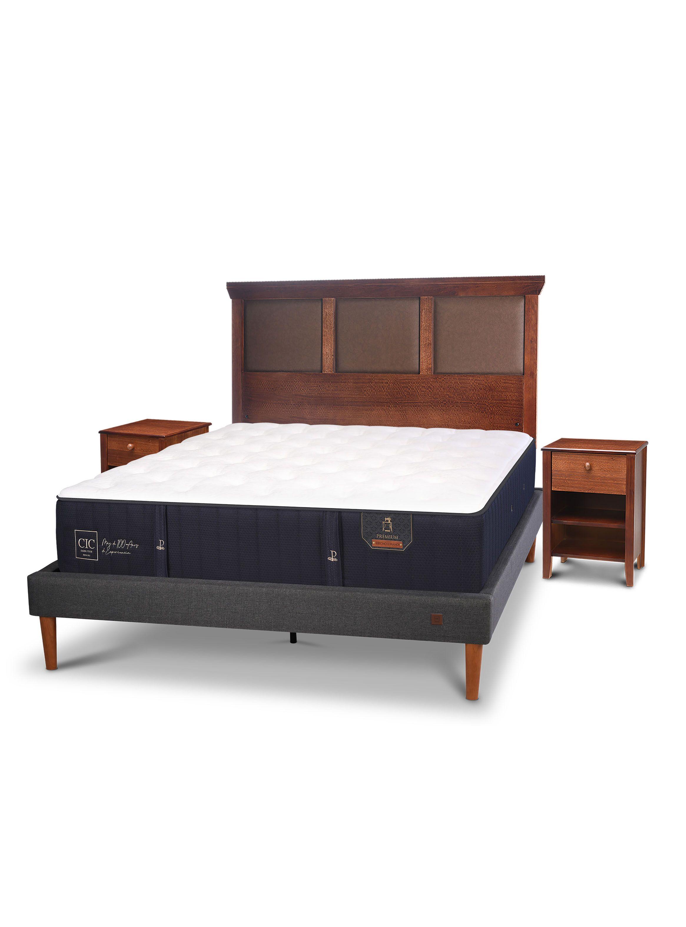 Cama Europea Curve Premium 2 Plazas New Torino + Set Muebles-0