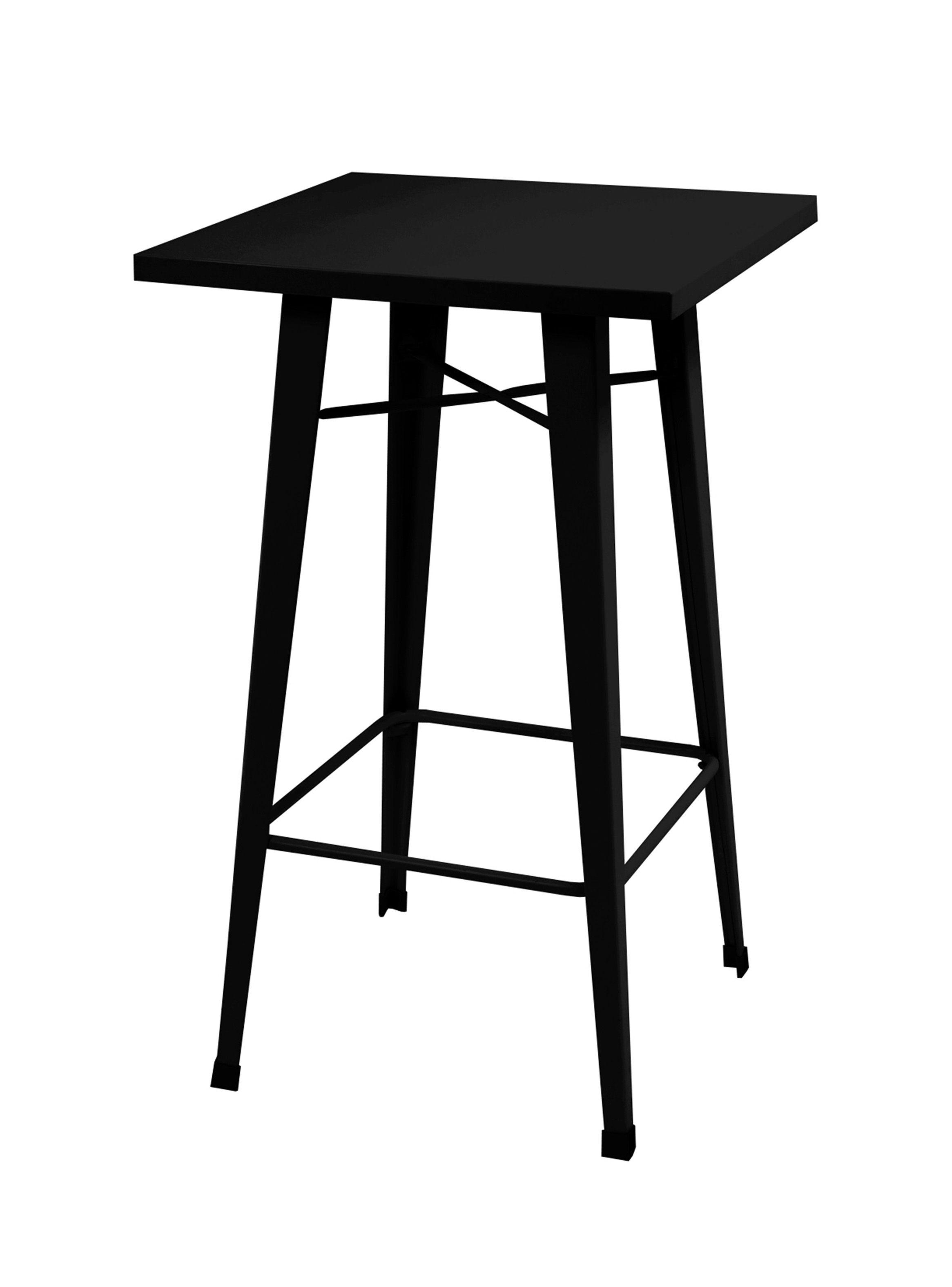 Mesa De Pies A Cabeza Store de Bar Tólix Negro 60 x 60 cm-1