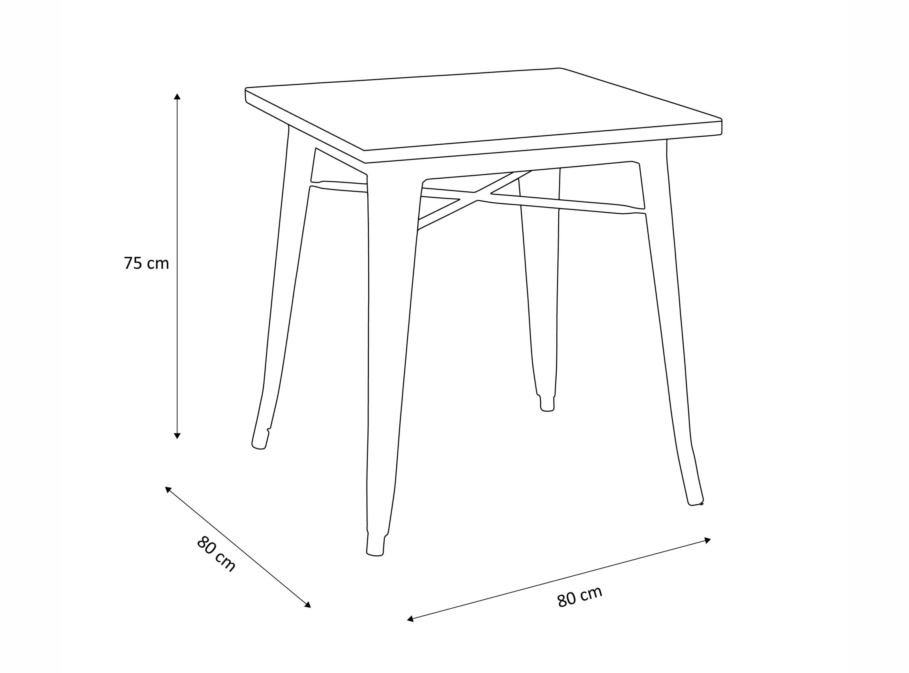 Mesa de Comedor Tolix 80x80 cm Metal-1