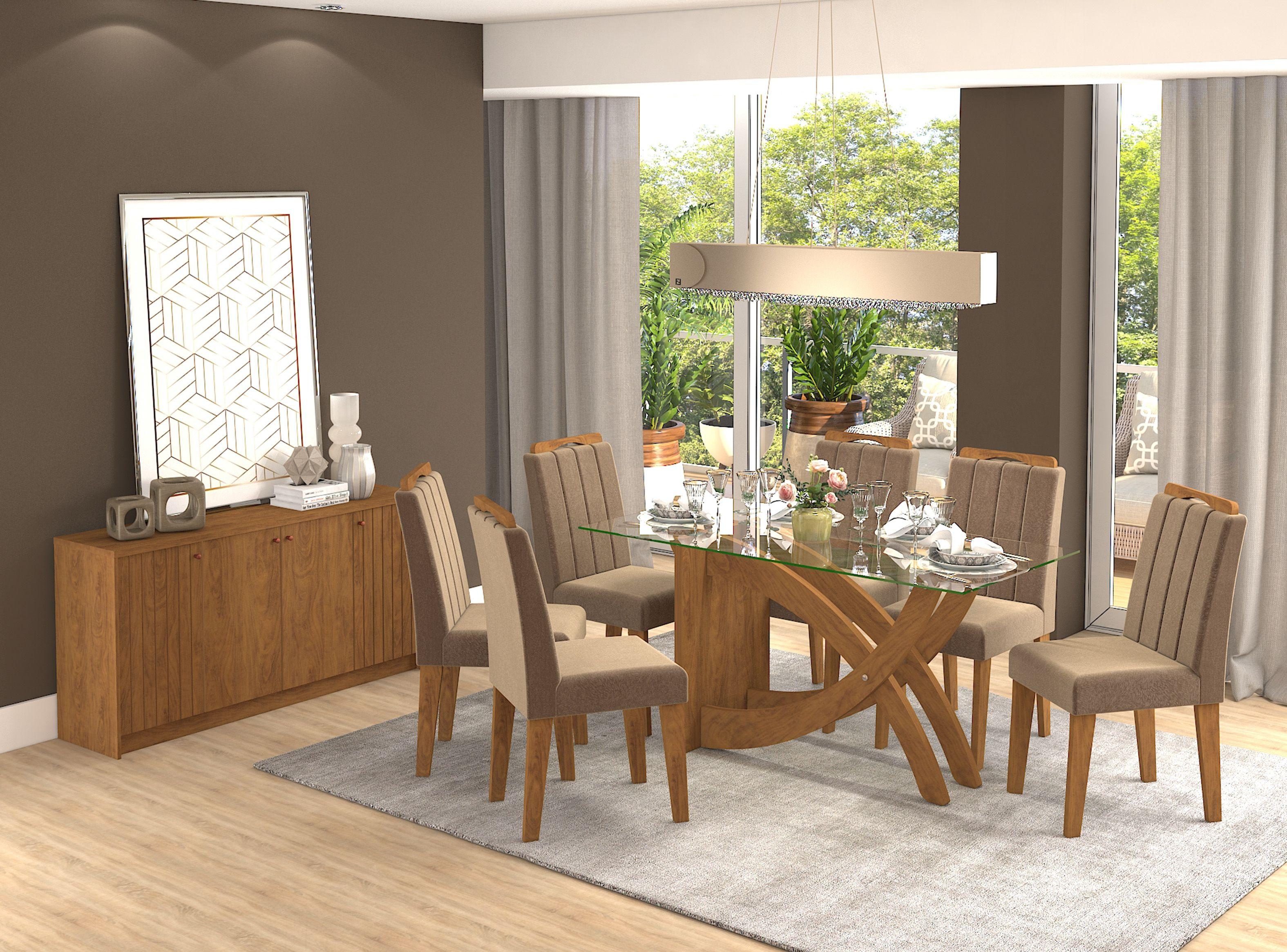 Juego Jdo&Design de Comedor Flavia Vidrio + 6 sillas Jdo&Desing-0