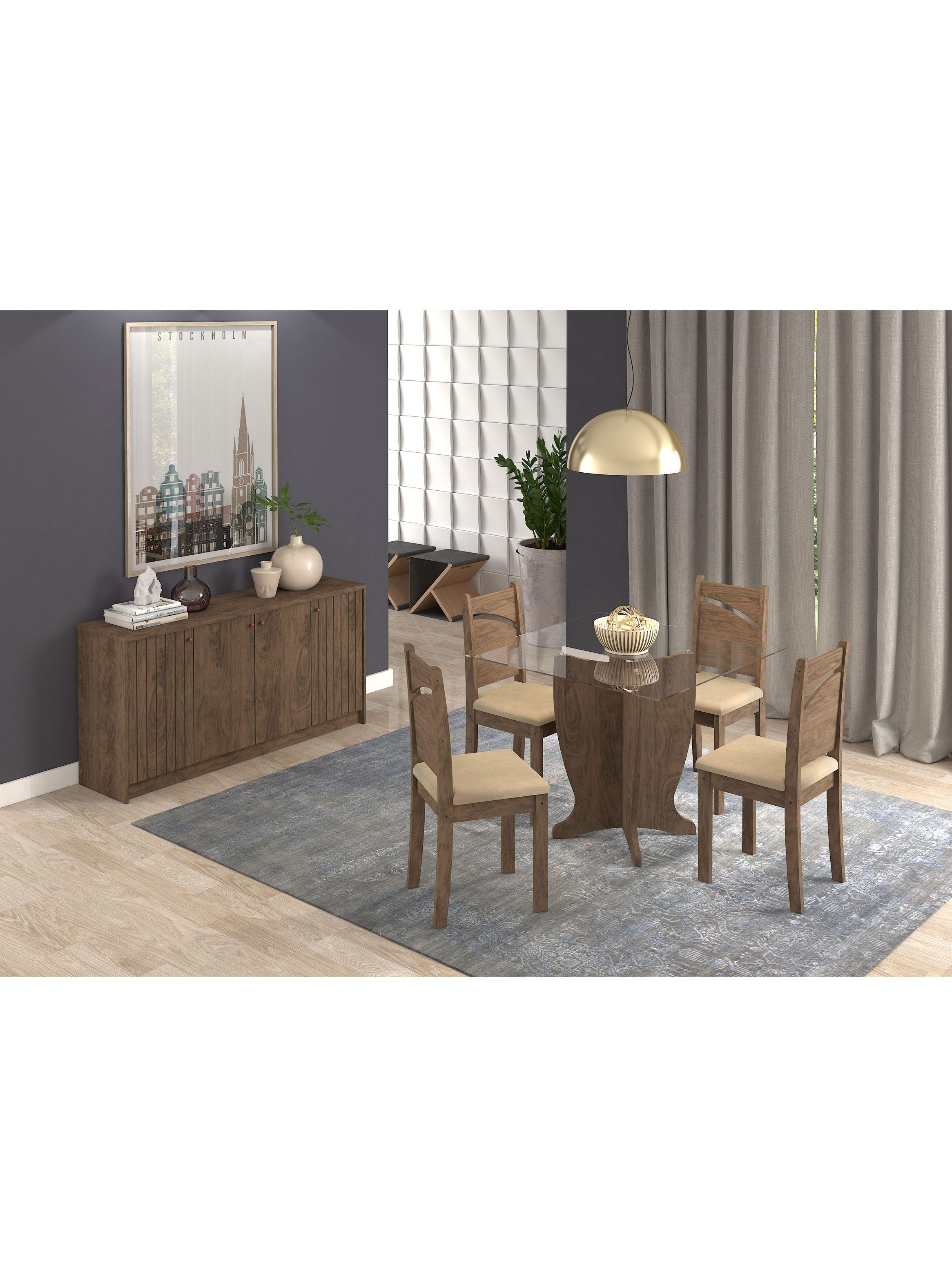 Juego Jdo&Design de Comedor Luana Vidrio + 4 Sillas Jdo&Desing-1