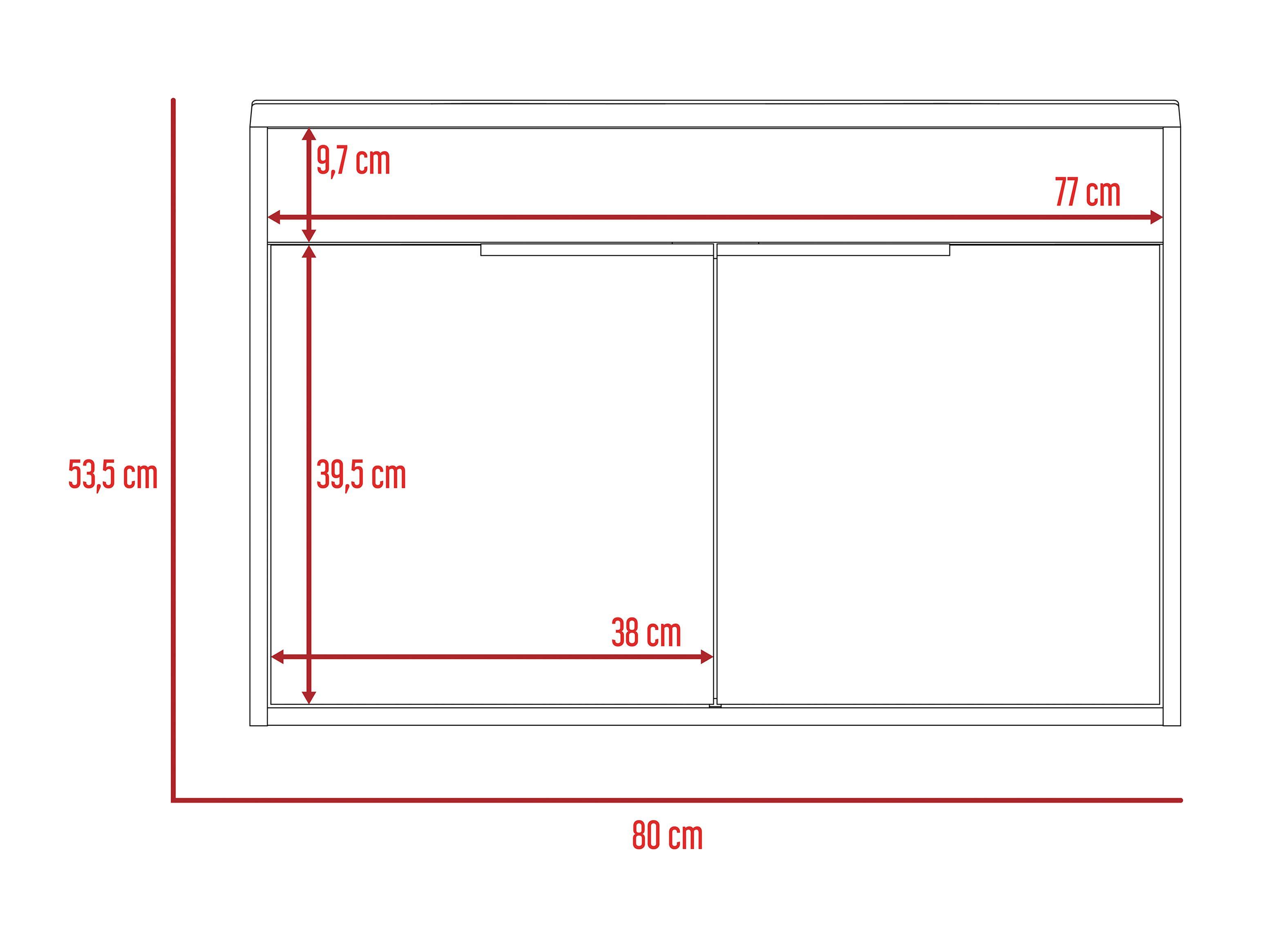 Mueble Lavamanos Carter Flotante Duna Blanco 2P 80 cm-1