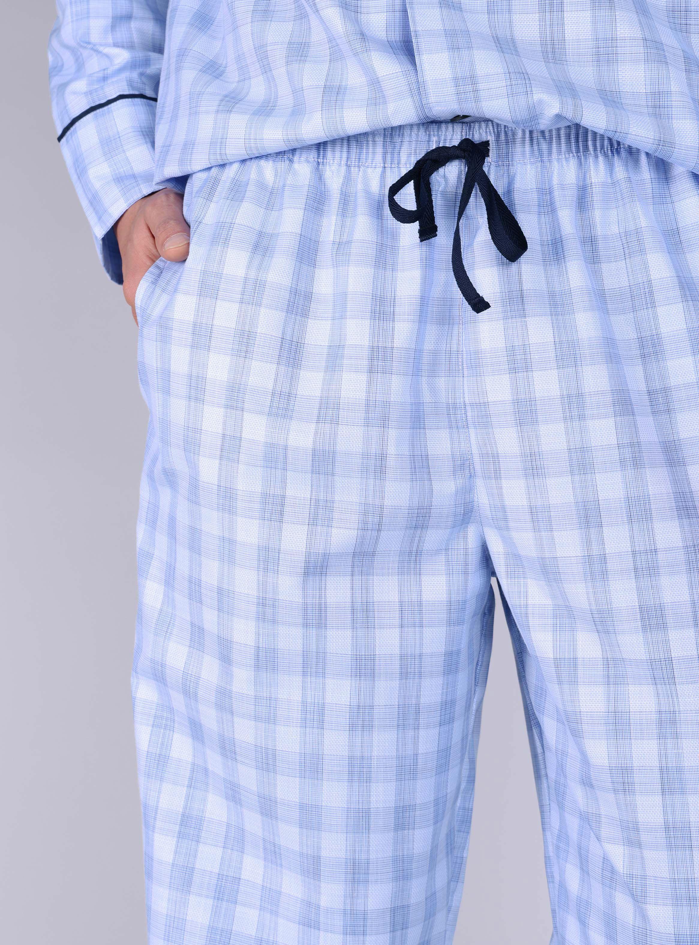 Pijama Largo Azul 2 Piezas Manga Larga-3