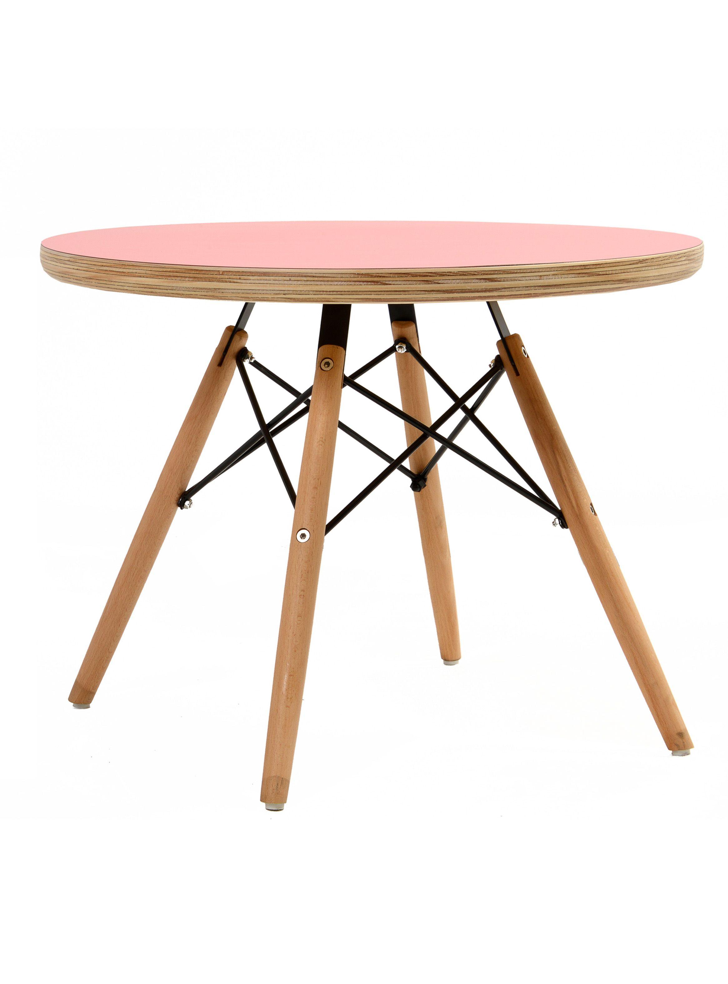 Mesa De Pies A Cabeza Store Eames Redonda Niño Rosada-3