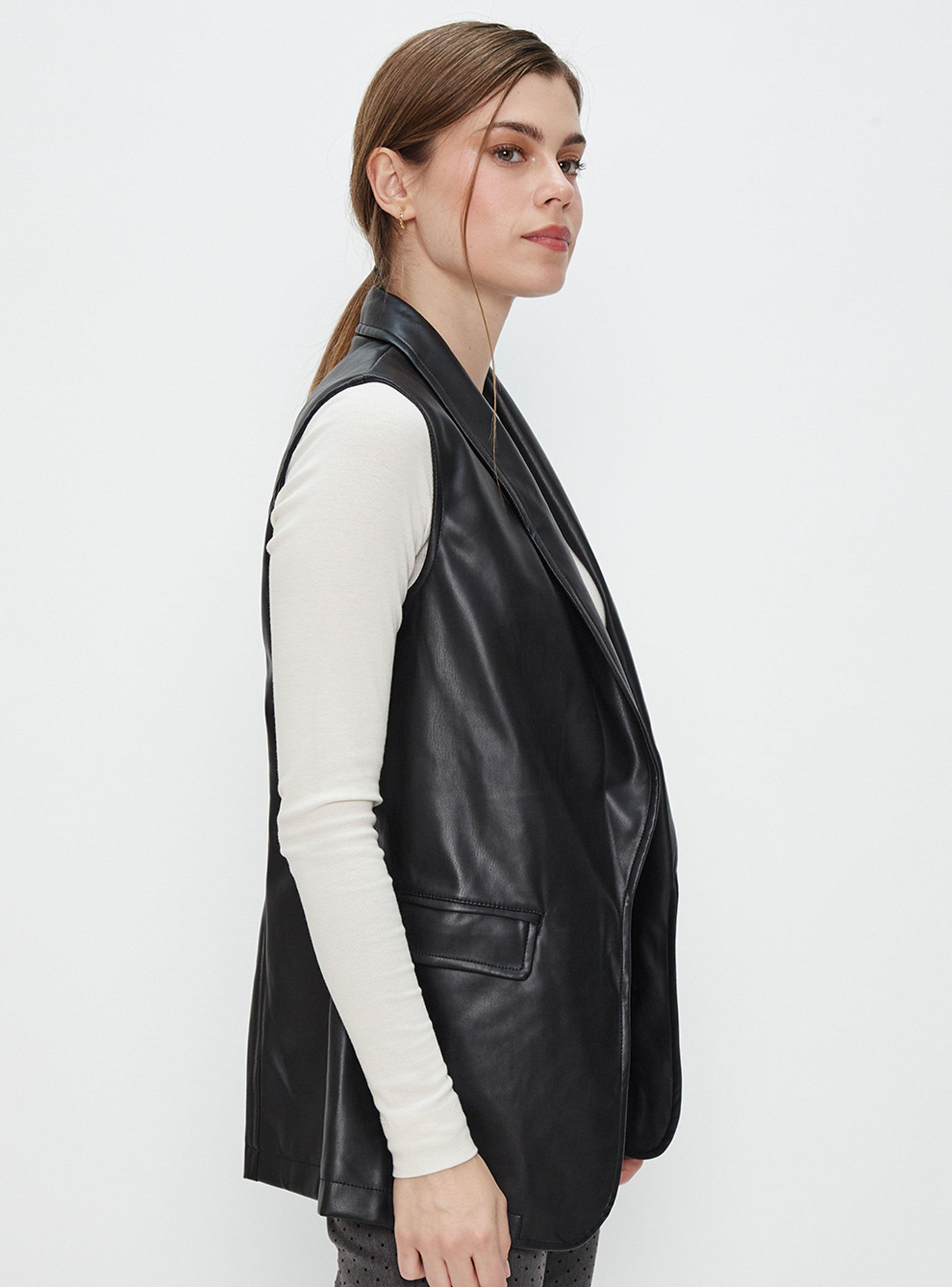 Blazer Eco Cuero Sin Mangas-2