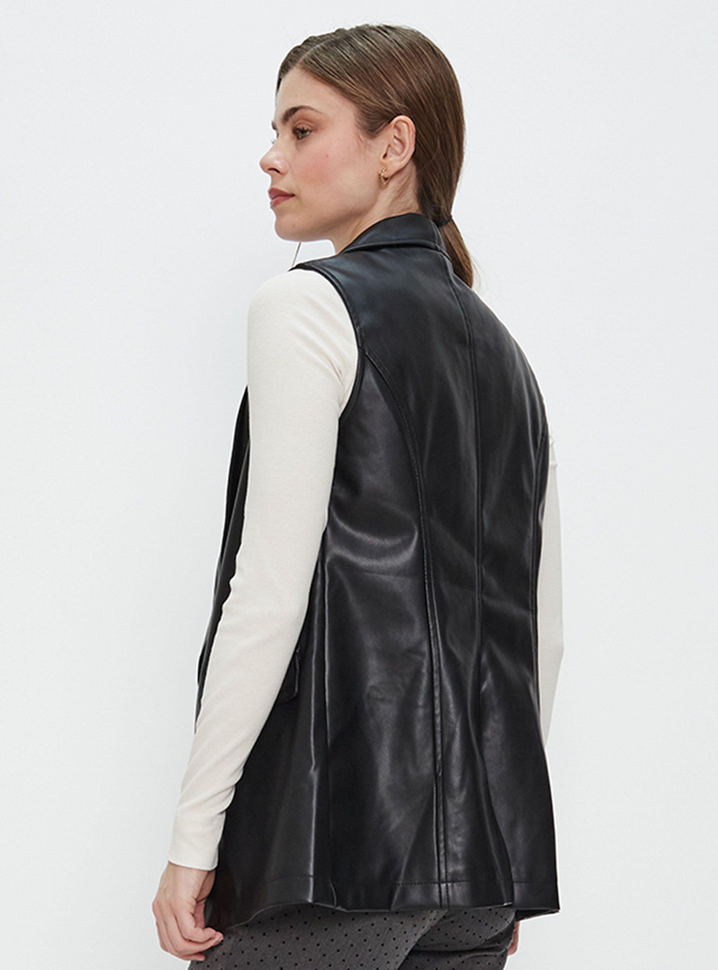 Blazer Eco Cuero Sin Mangas-1