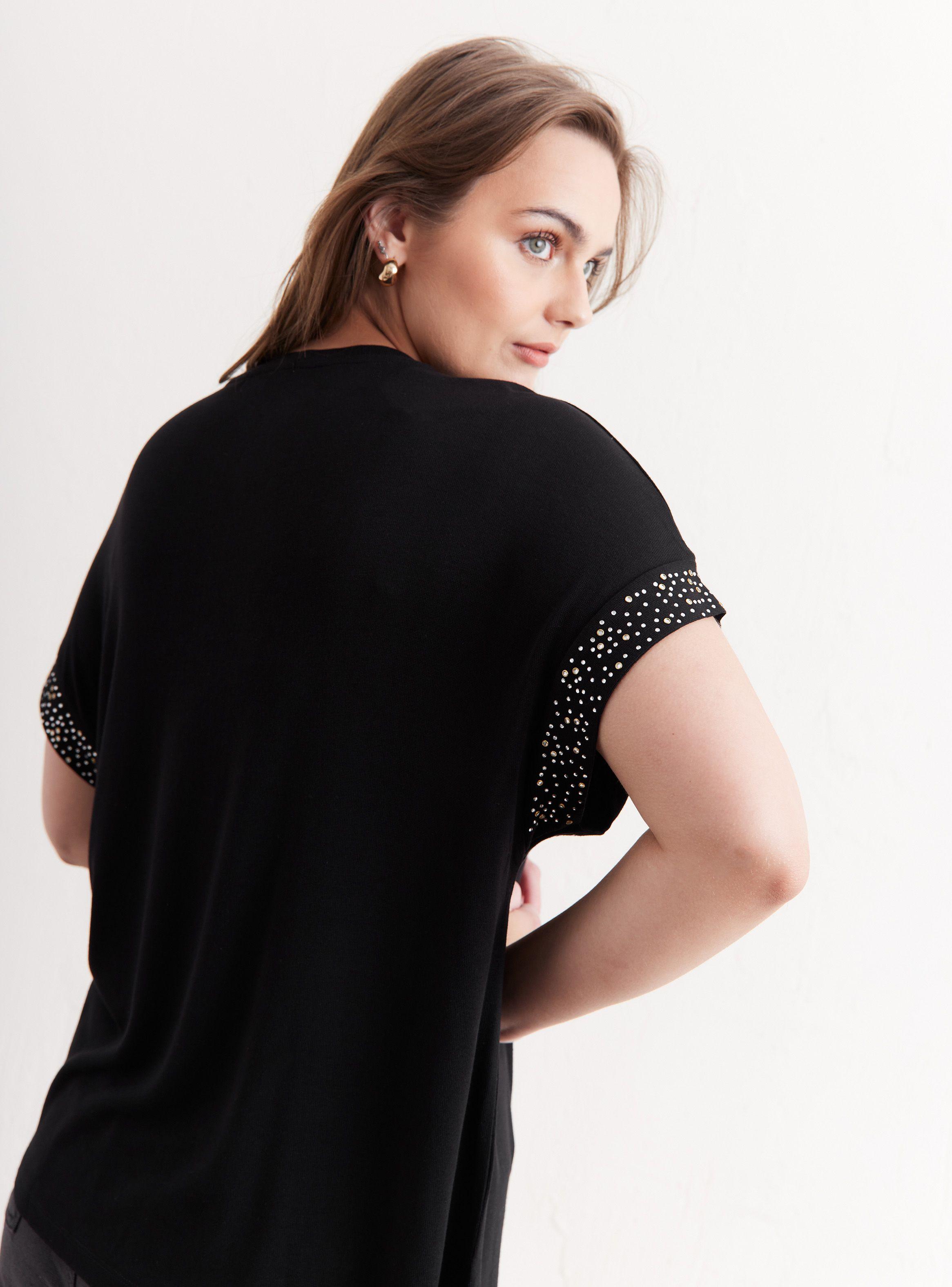 Polera Aplicación Strass en Puño-3