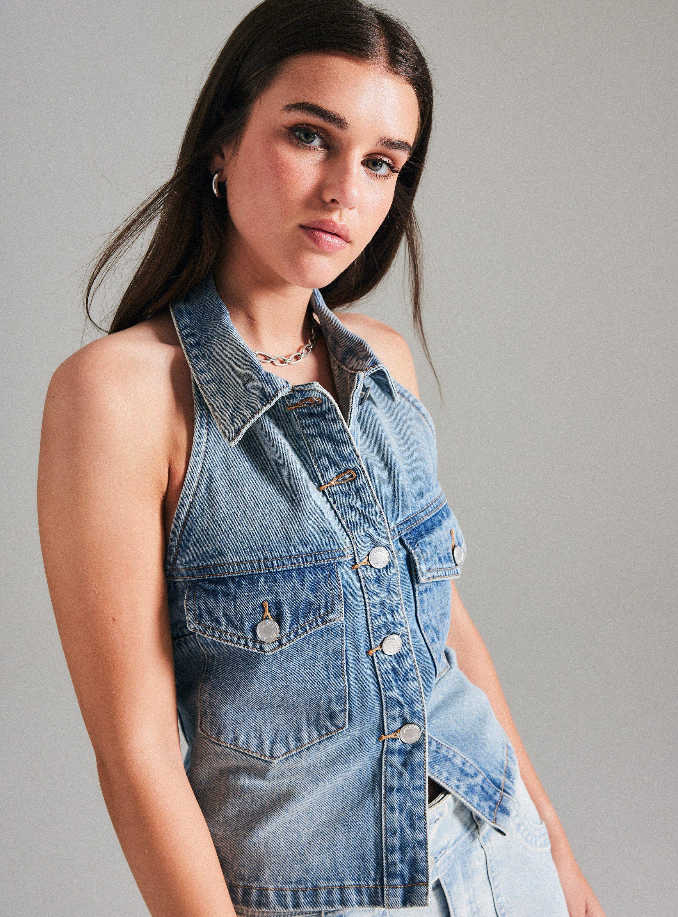 Chaqueta Halter Lavado y Animal Print-2