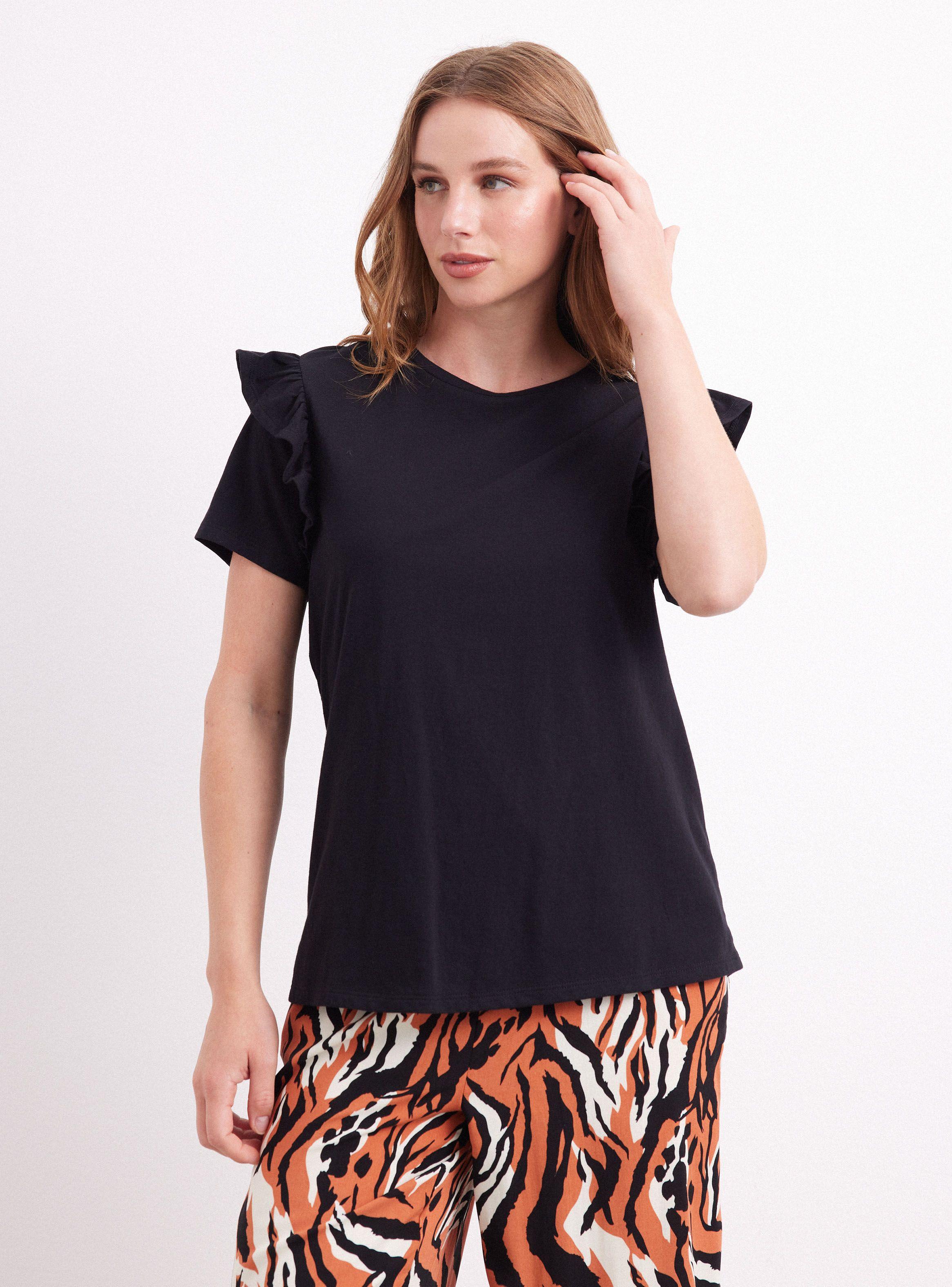 Polera con Vuelos en Mangas-0