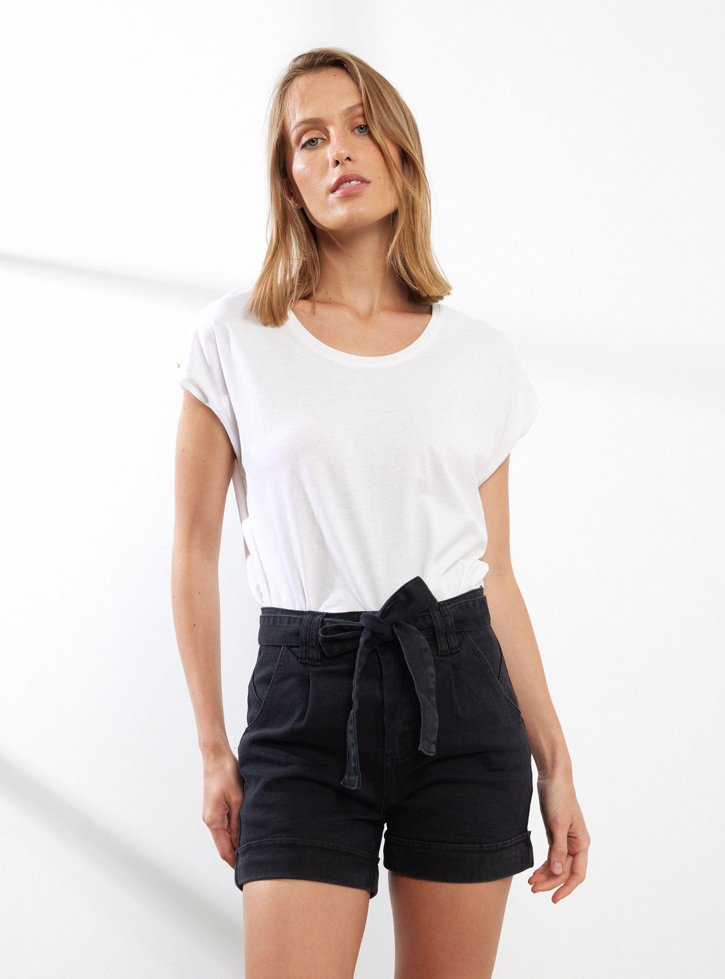 Short Denim con Amarra en Cintura-0