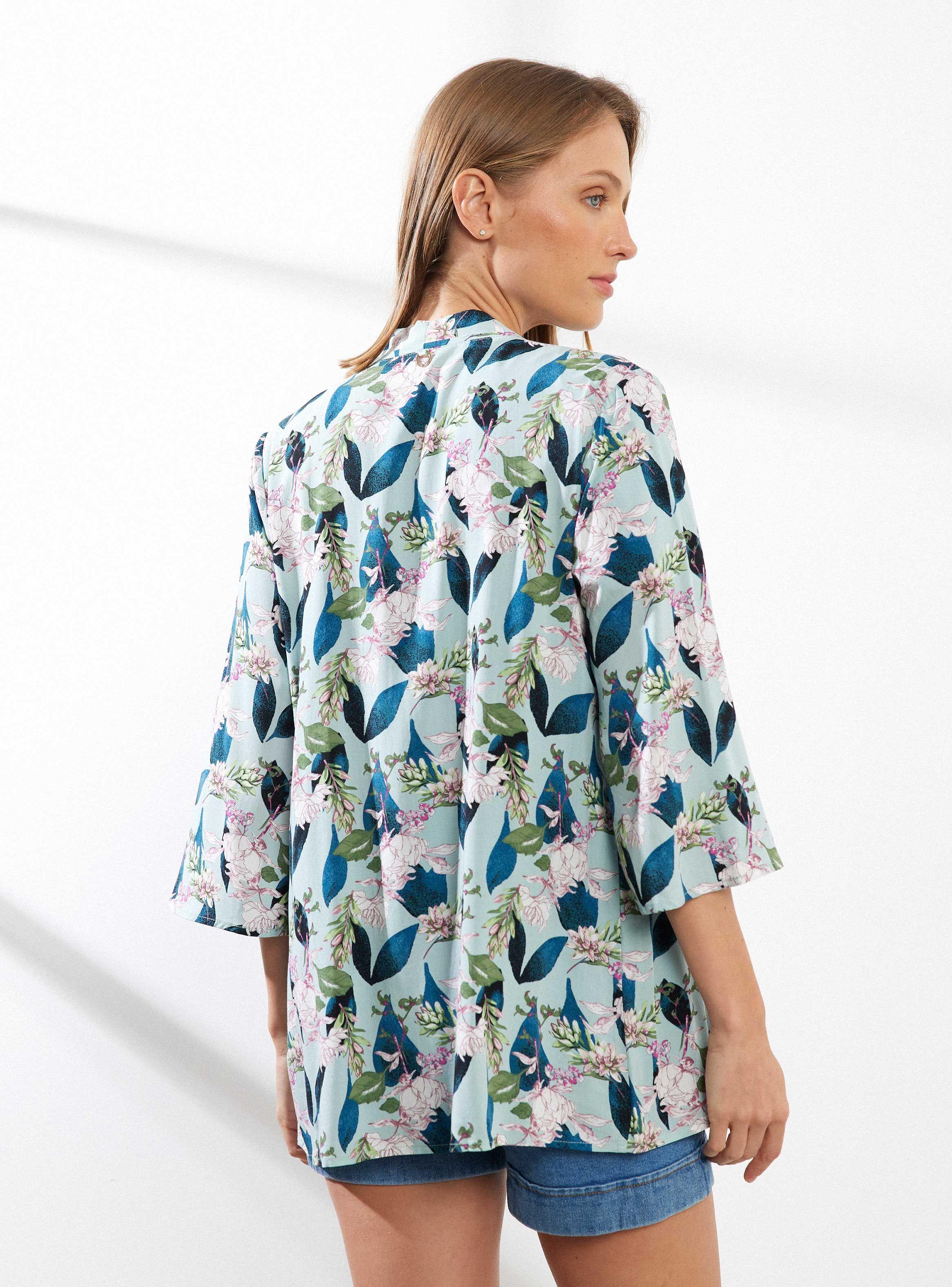 Blusa Kimono Abierto Manga Ancha-1