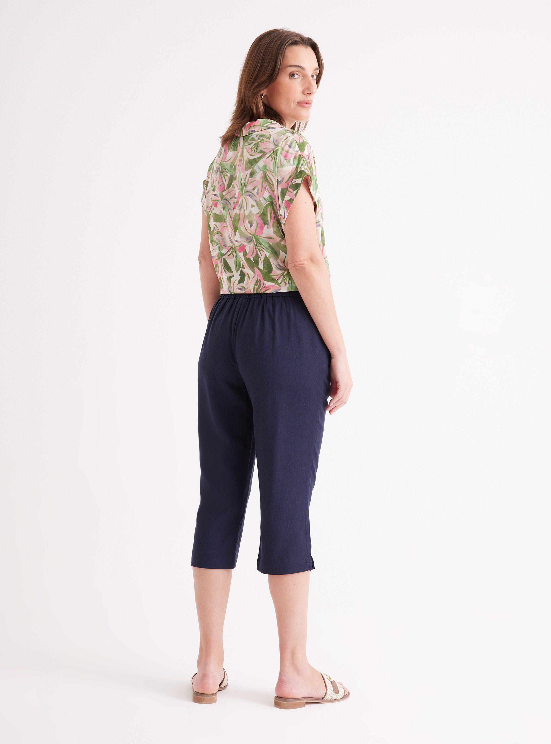 Pantalón Capri de Lino Cintura Elasticada-5