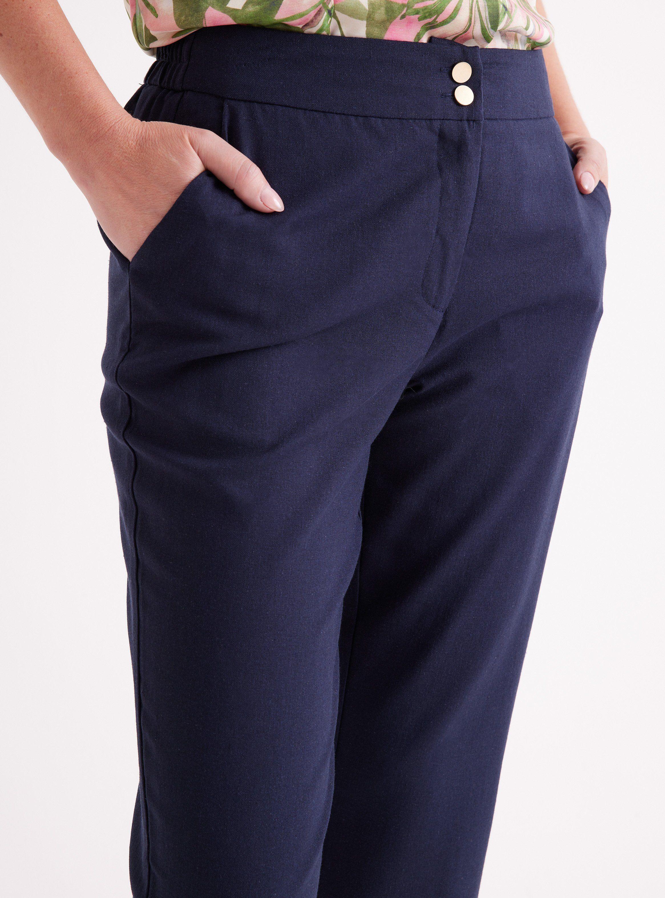 Pantalón Capri de Lino Cintura Elasticada-2