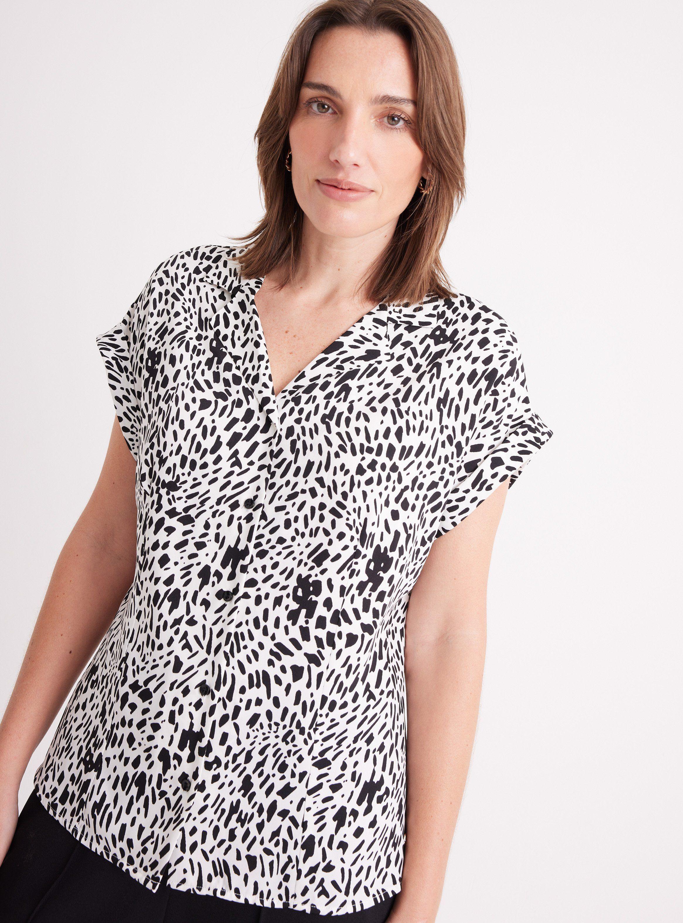 Blusa Camisa Estampada Manga Corta-2