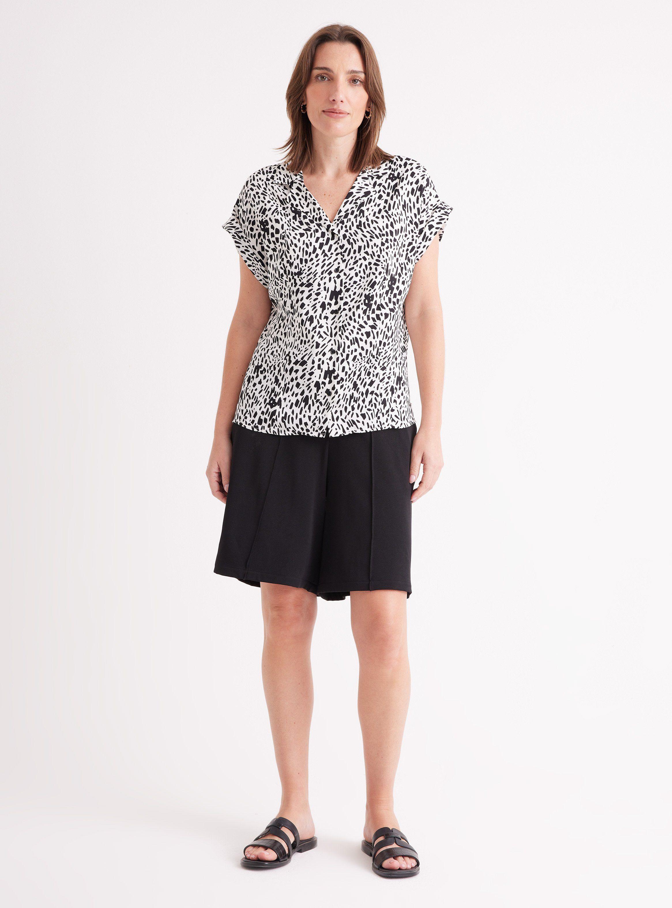 Blusa Camisa Estampada Manga Corta-4