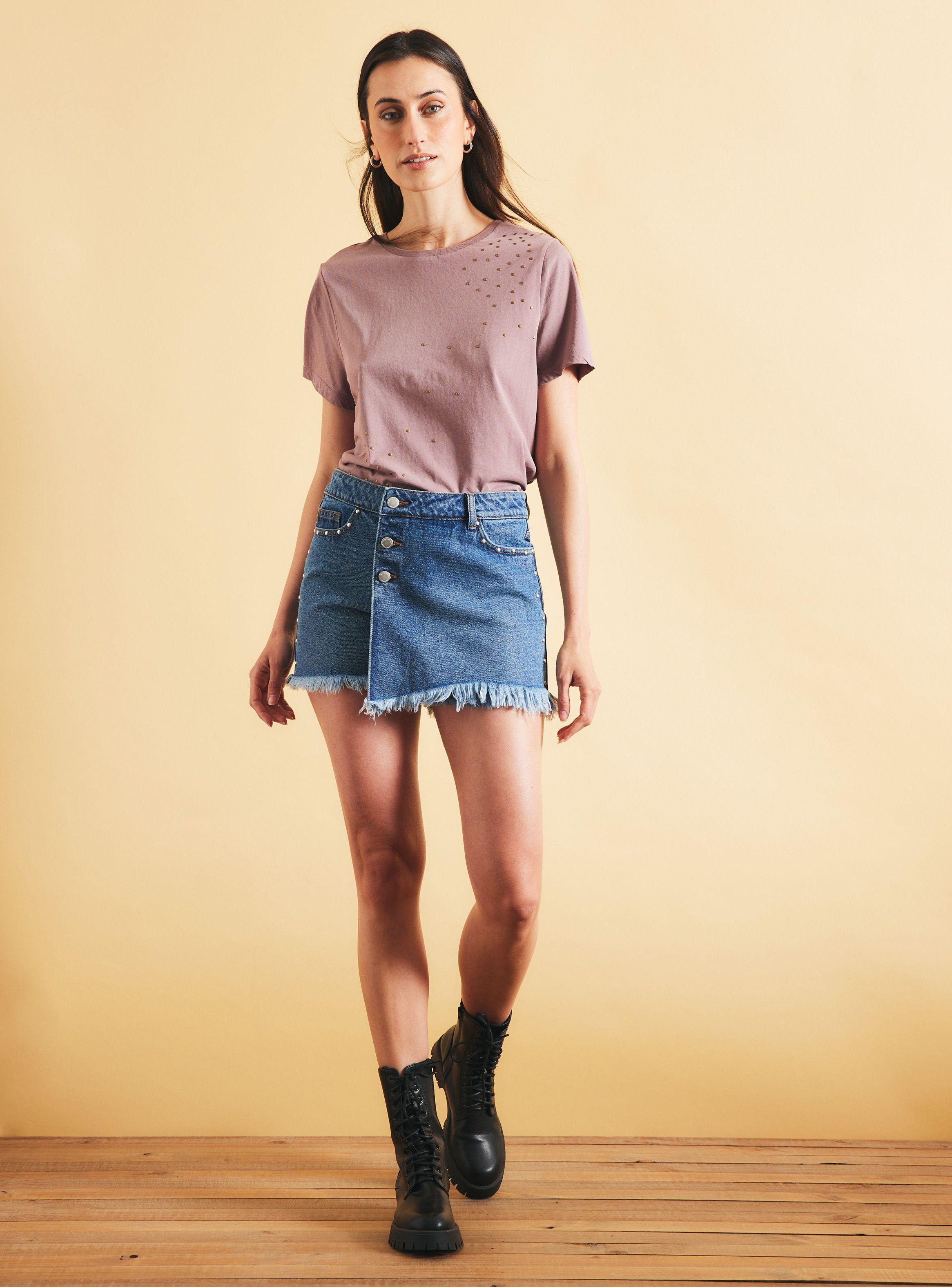 Falda Denim con Bolsillos-4
