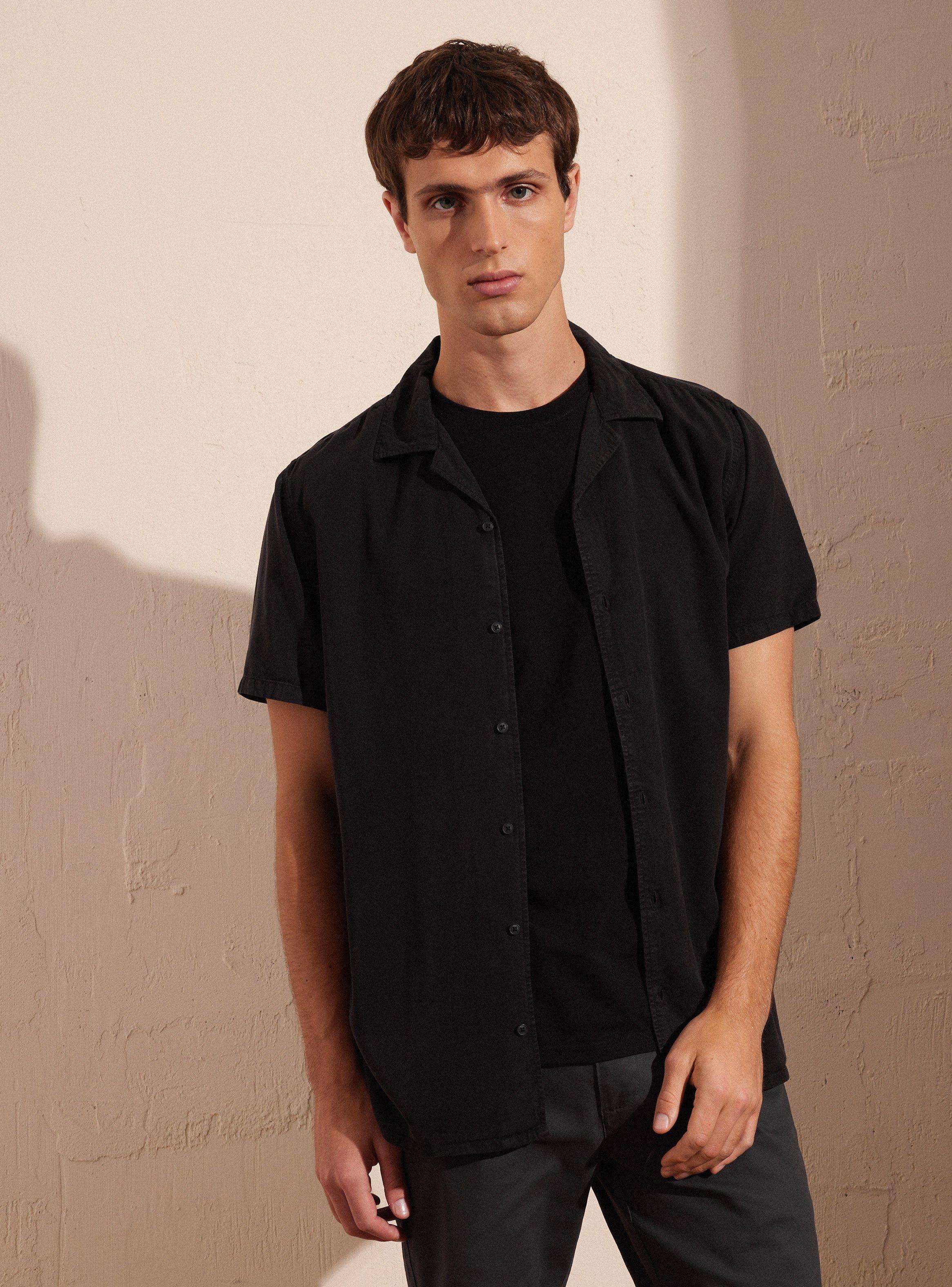 Camisa Lyocell Color Manga Corta-0