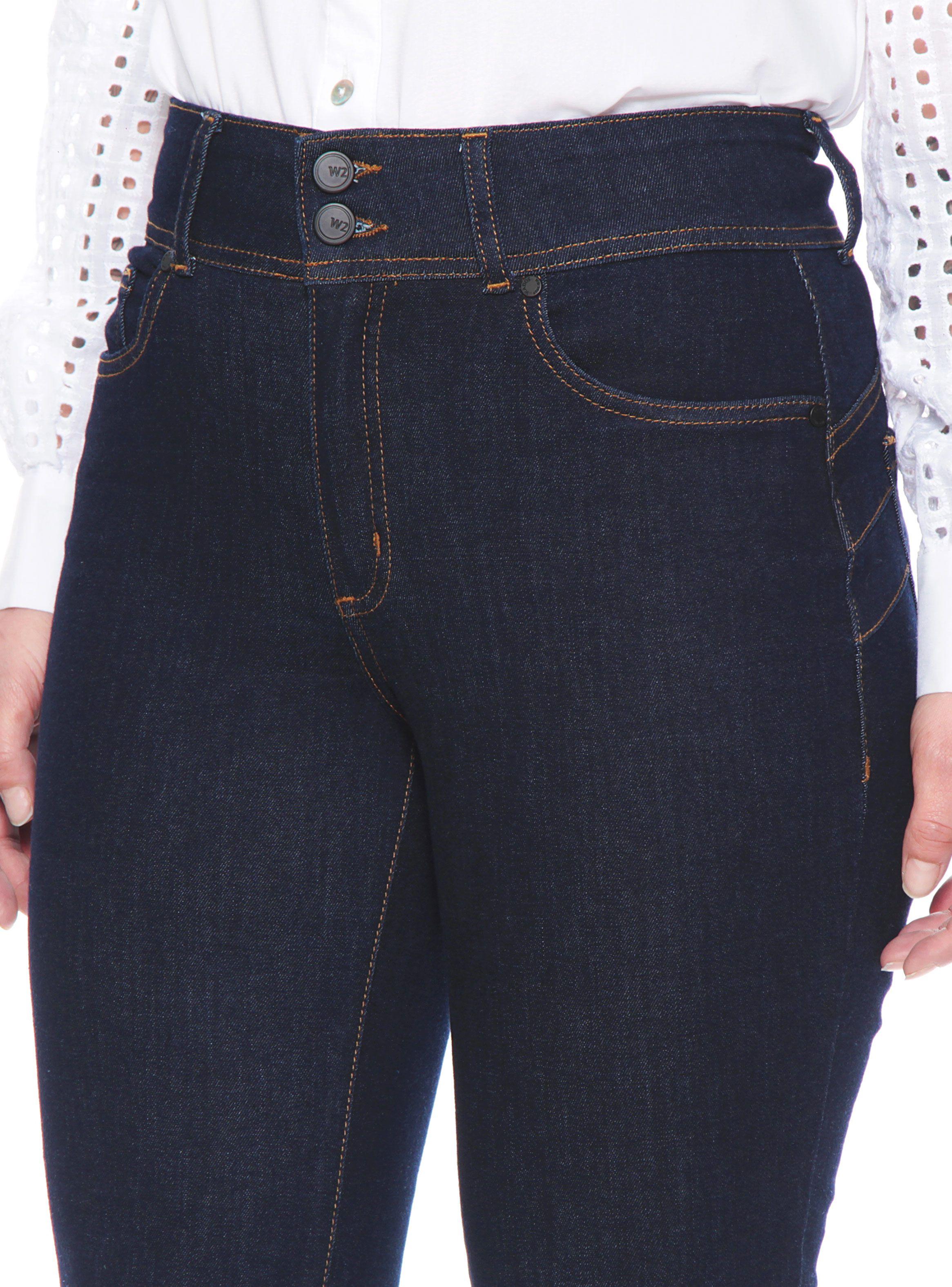 Jeans Slim Tiro Alto Pretina Media 2 Botones-2
