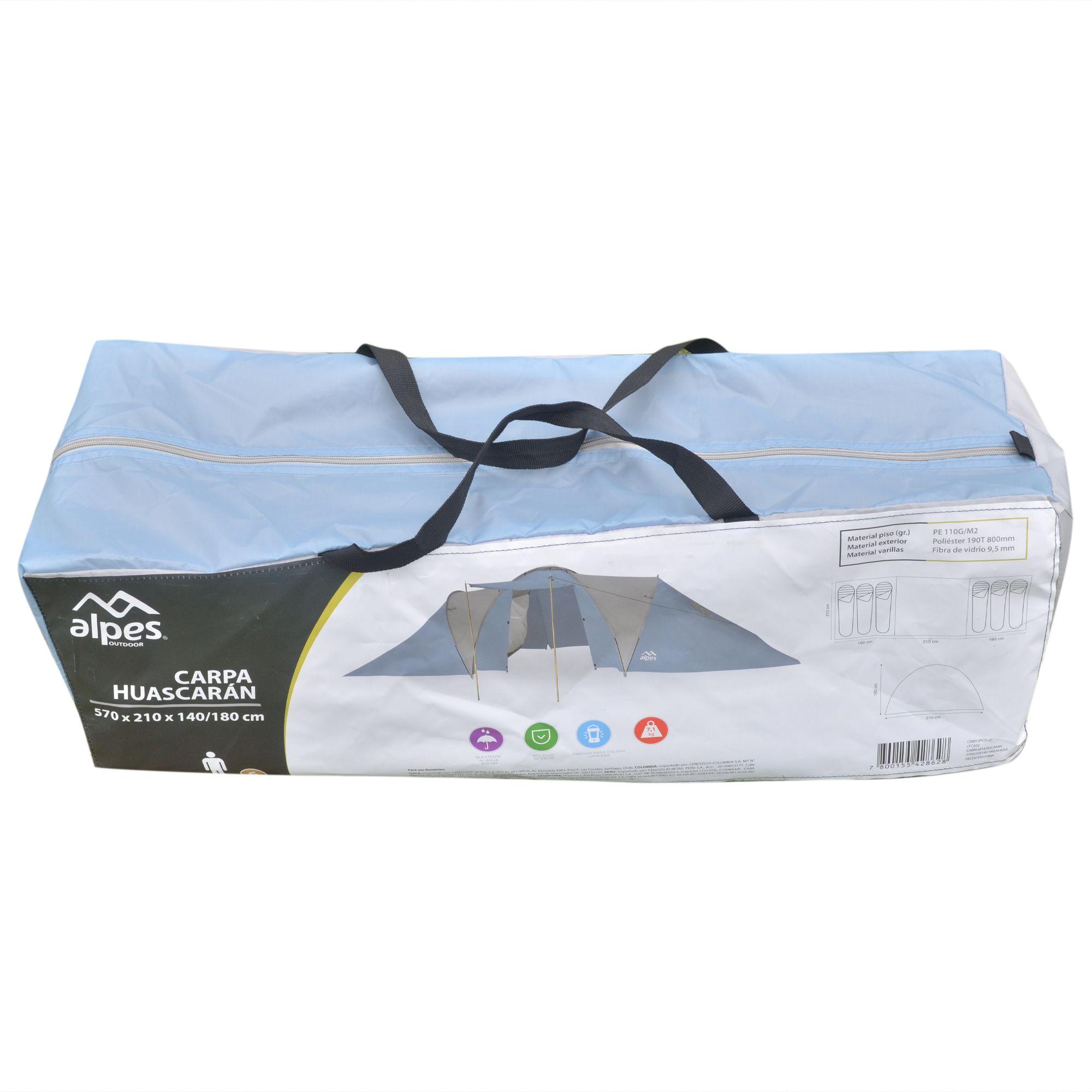 Carpa 6P Huascaran 570 x 210 x 140/180 cm Azul-2