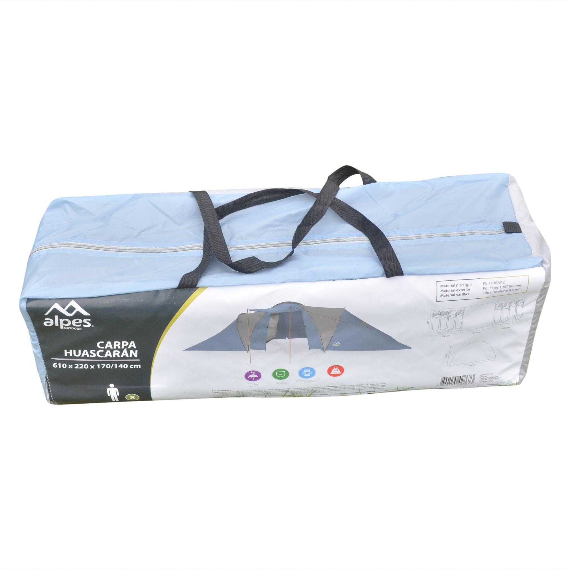 Carpa 8P Huascaran 610 x 220 x 170/140 cm Azul-2